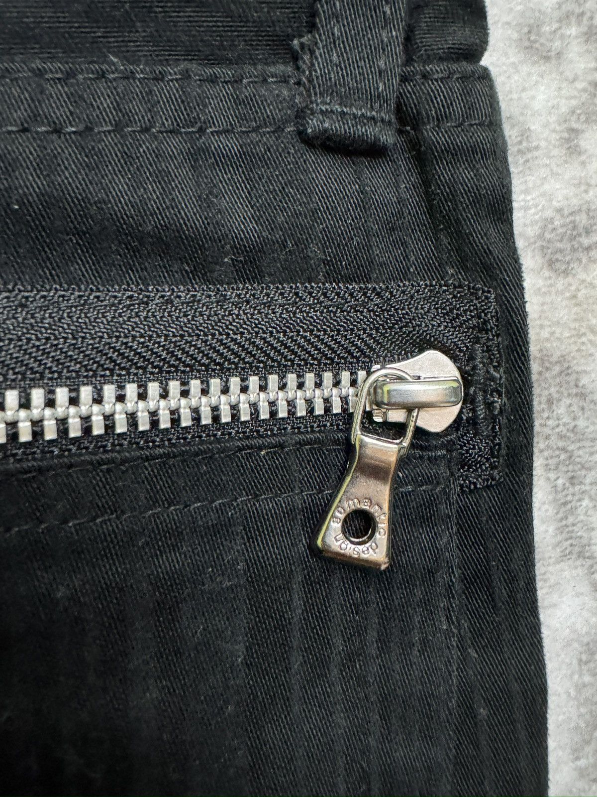 Japanese Brand Flare Semantic Design Pinstripes Zipper Pocket Denim Pant Size US 27 - 14 Thumbnail