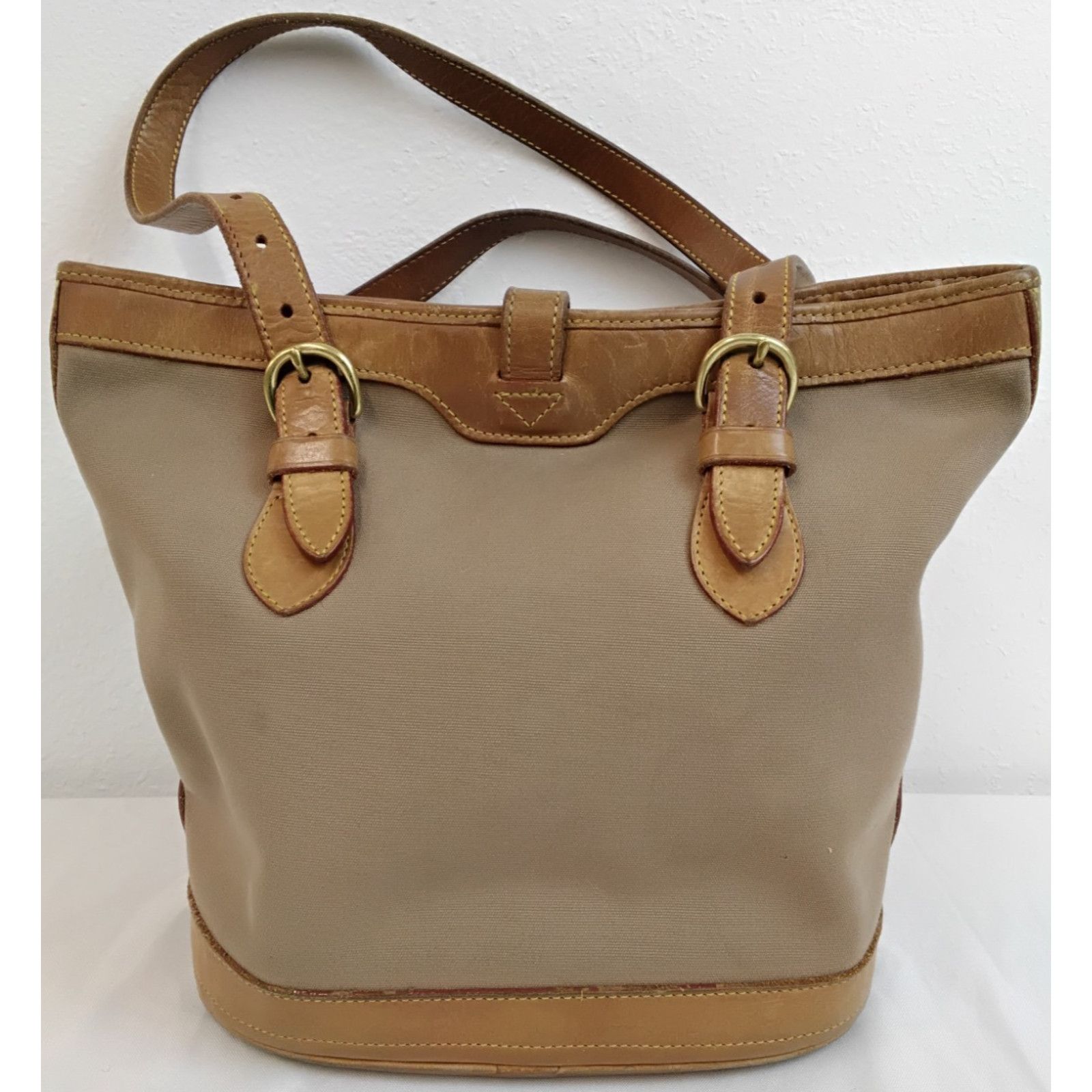 Dooney & Bourke Dooney & Bourke Canvas + Leather Shoulder Bag Brown VTG USA Size ONE SIZE - 5 Thumbnail