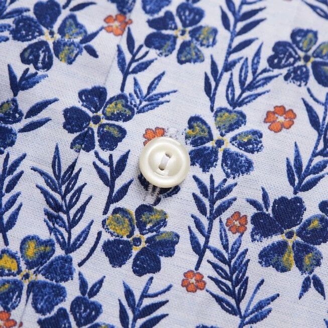 Eton Eton Floral Printed Button Up Long Sleeve Slim Shirt Size US L / EU 52-54 / 3 - 3 Thumbnail