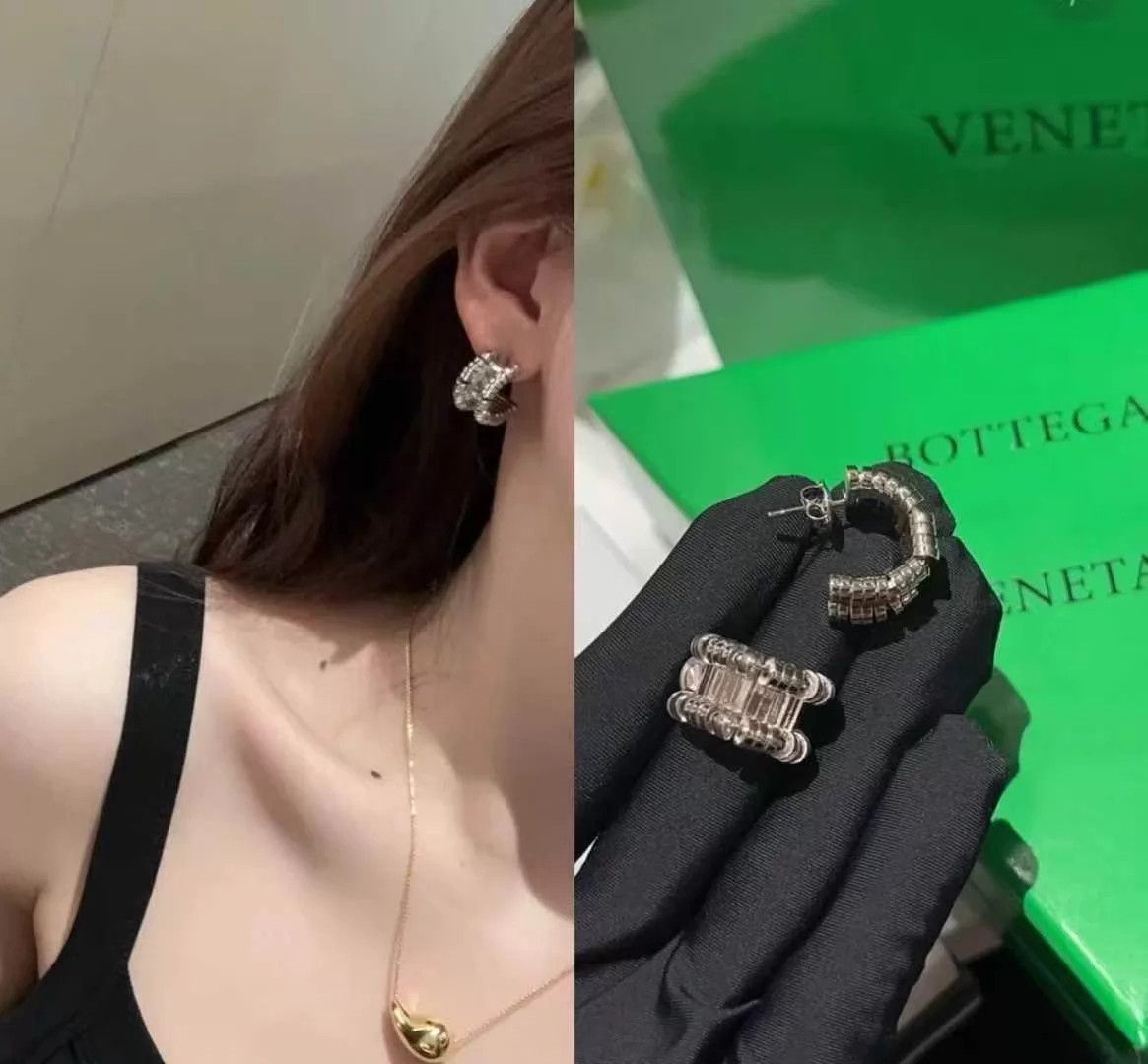 Bottega Veneta BV 925 Silver Earrings AK295 Authenticated Size ONE SIZE - 2 Thumbnail