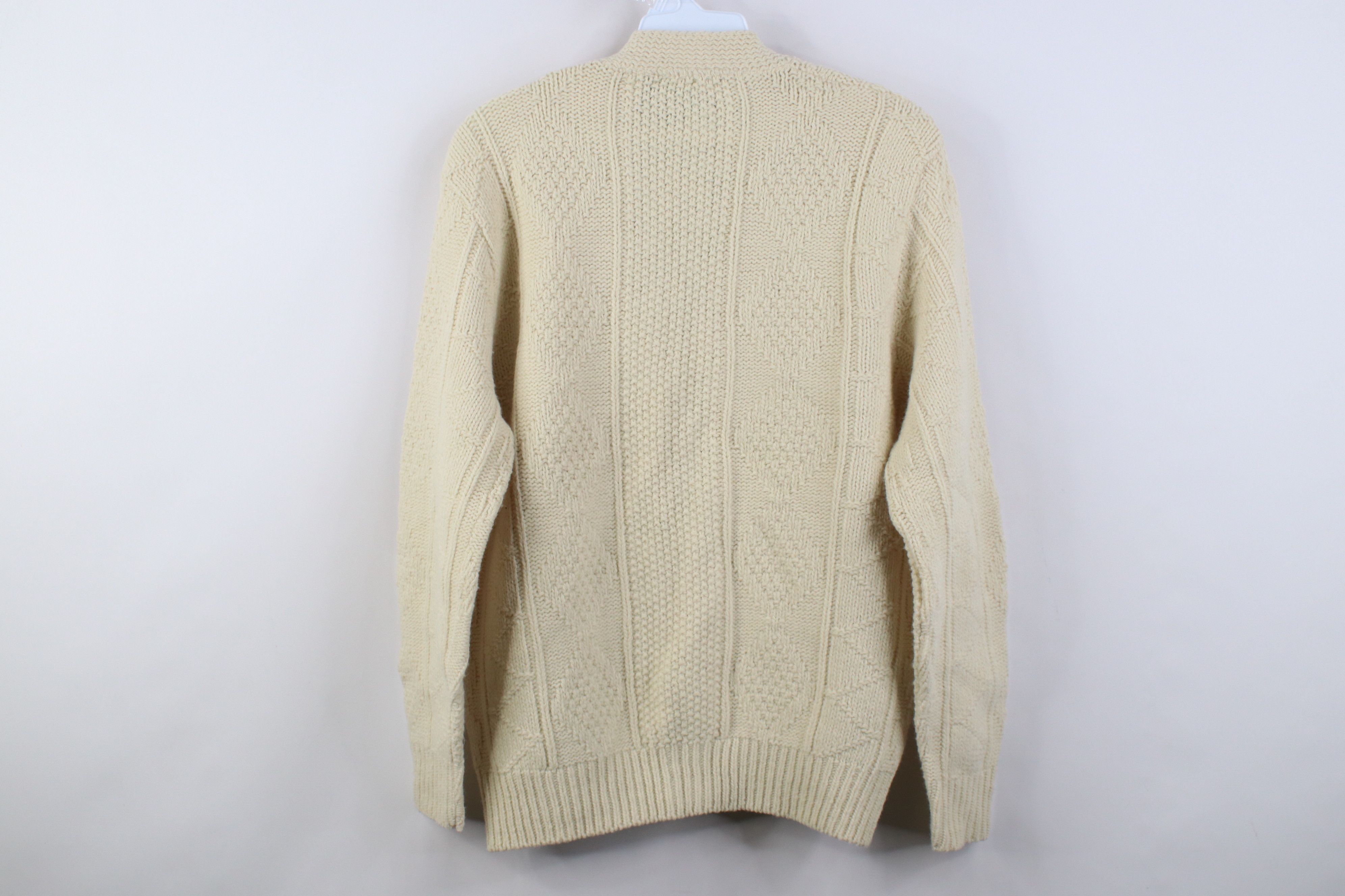 Vintage Vintage 70s Streetwear Geometric Cardigan Sweater Beige USA Size US S / EU 44-46 / 1 - 8 Thumbnail