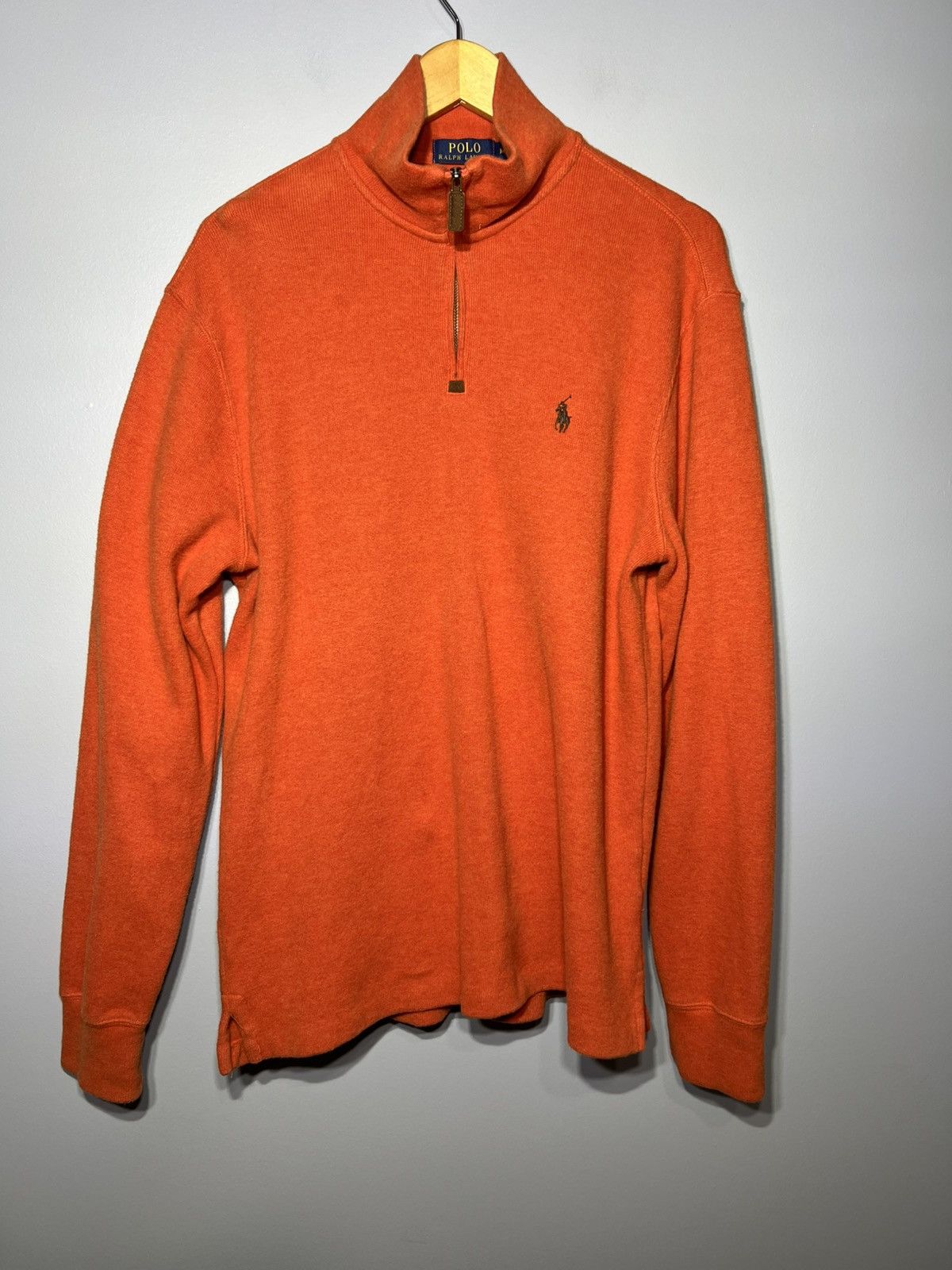 Polo Ralph Lauren Polo Ralph Lauren Sweater Men Sz Medium Orange Quarter Zip Size US M / EU 48-50 / 2 - 2 Thumbnail