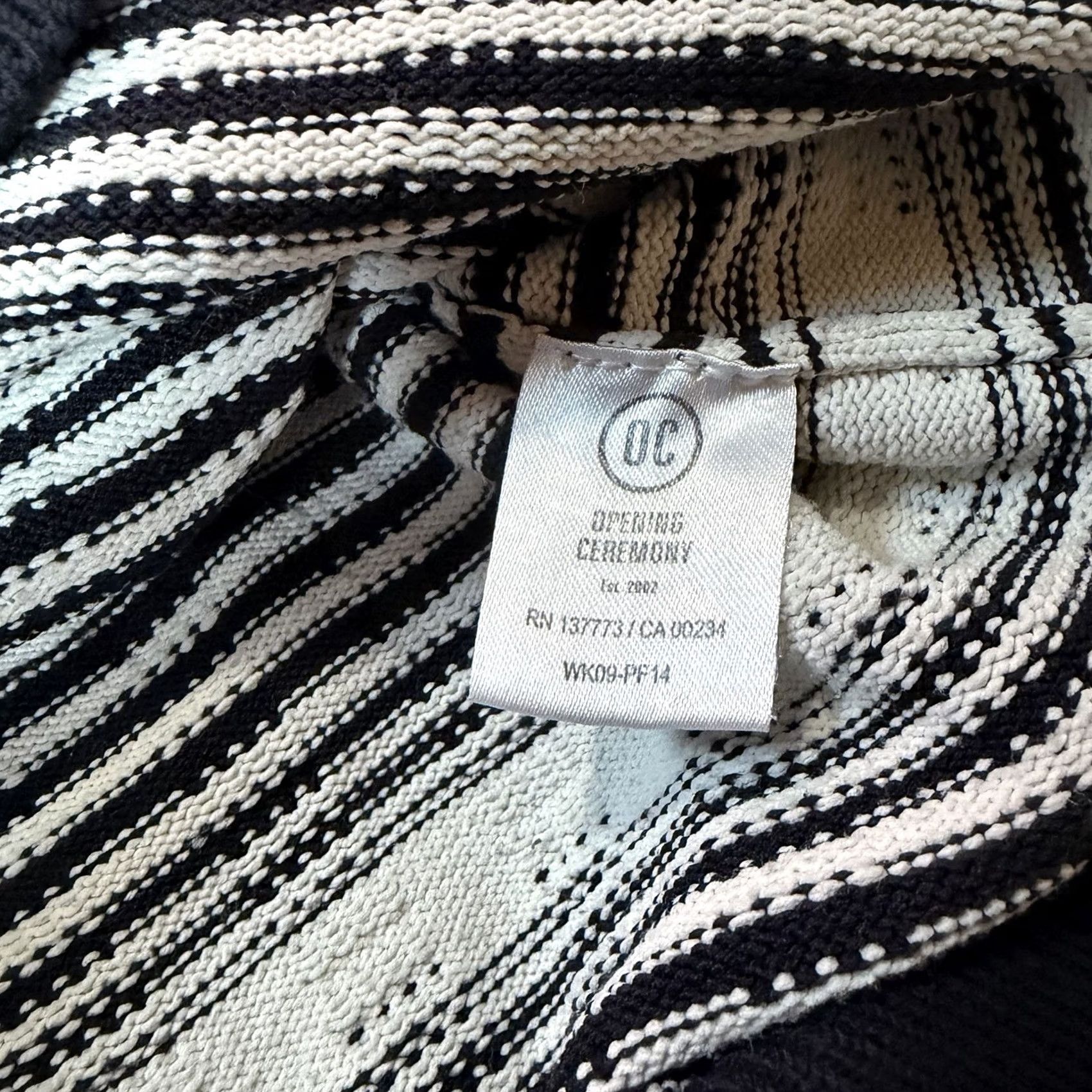 Opening Ceremony OPENING CEREMONY Men's White Striped Knit Sweater Size S Pullover Distressed Black Knit Open Pattern Sweater Mens Size US S / EU 44-46 / 1 - 7 Thumbnail