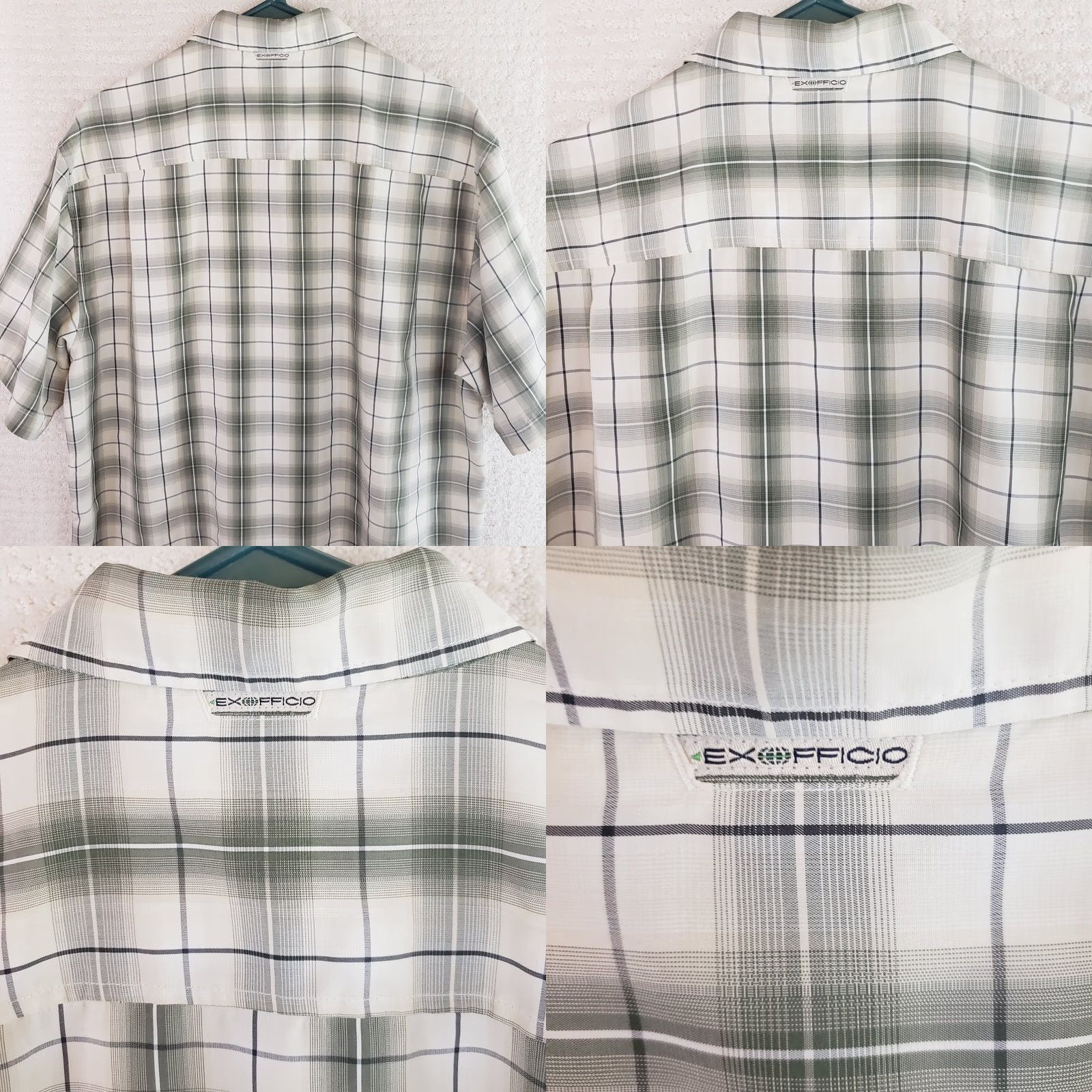 ExOfficio ExOfficio Men's Large Short-Sleeve Button-Down Shirt Green Plaid Size US L / EU 52-54 / 3 - 8 Thumbnail