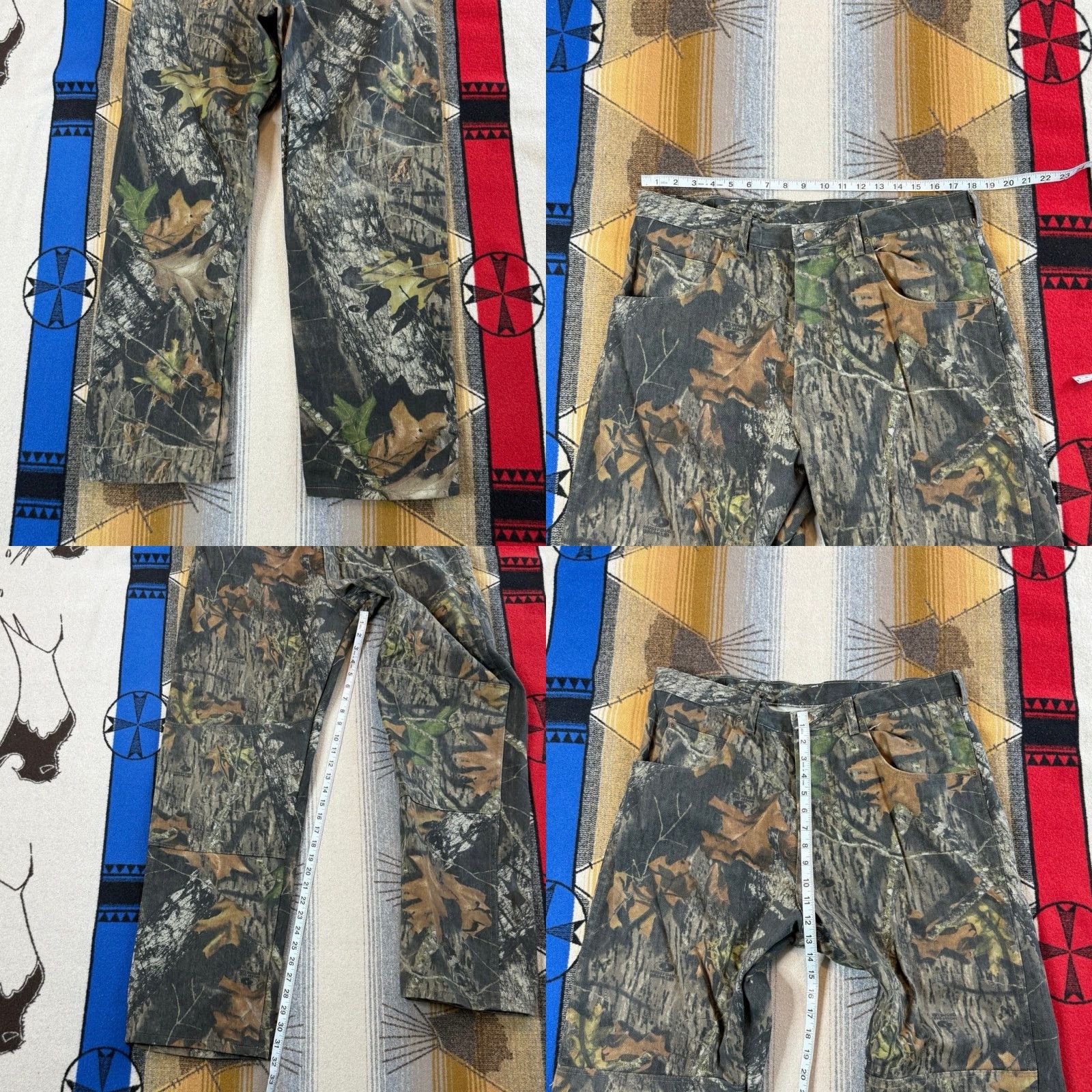 VINTAGE Wrangler Mossy Oak Camo Camouflage Double Knee Jeans Pants Size 36x32 Men Brown Regular Camouflage 90s Y2K Outdoor Hunting Camo