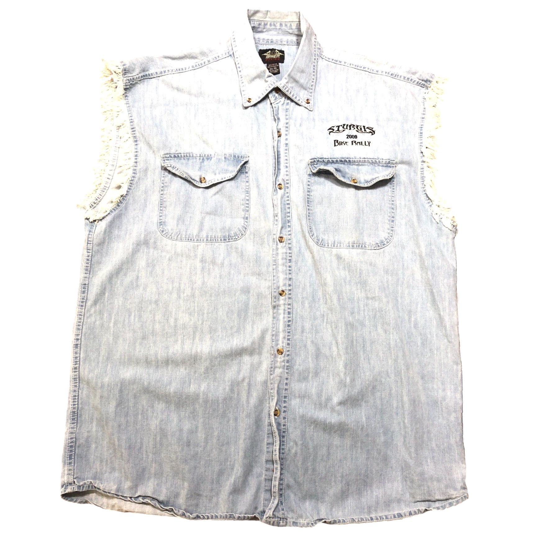 Denime VINTAGE 2009 Sturgis Shirt BIKER Button-Up Denim 4XL Black Hills Rally Biker Mens Size US XXL / EU 58 / 5 - 2 Thumbnail