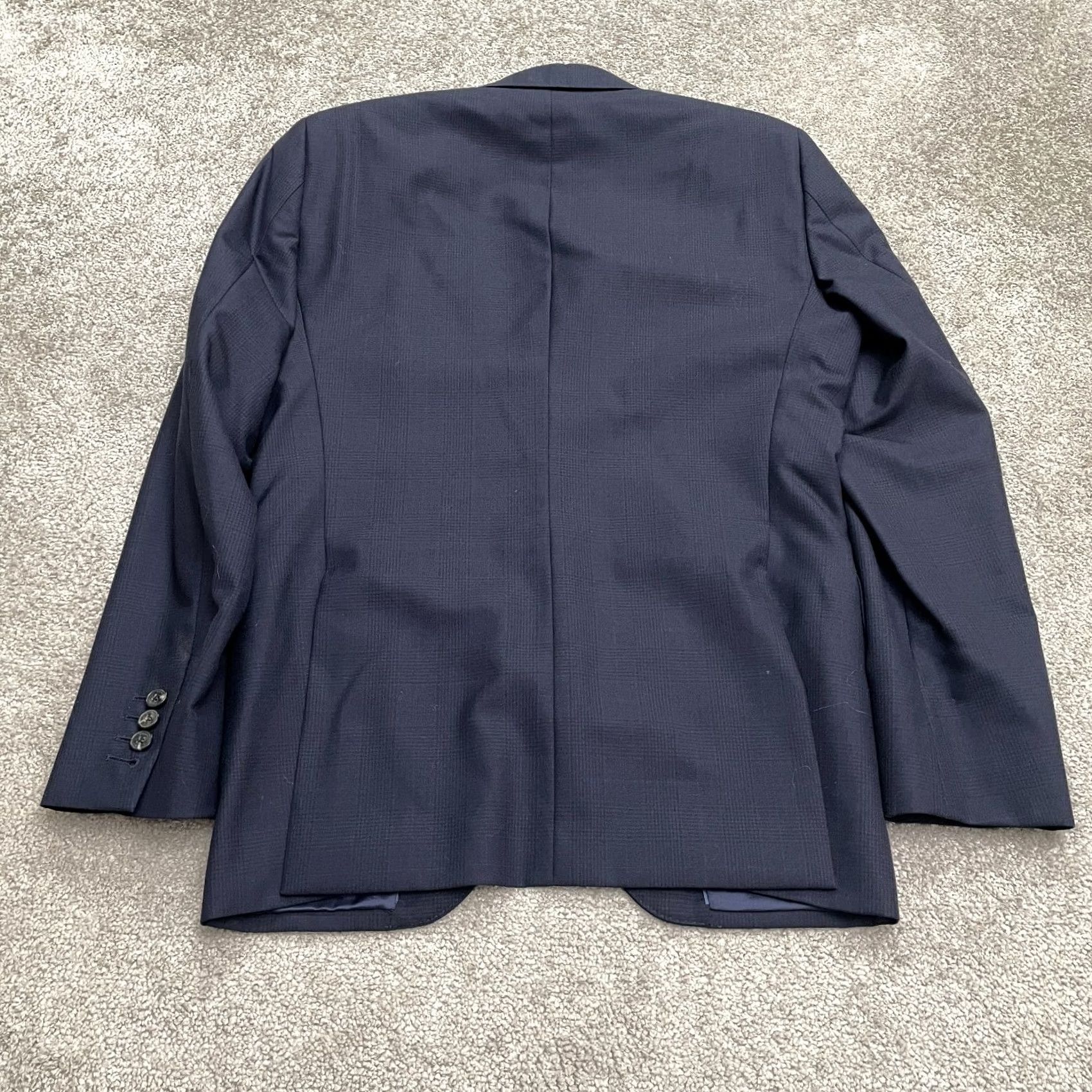 Hackett Hackett London Mens Blazer Suit Jacket 38R Navy Blue Plaid Wool Premium May Fair Size 38R - 2 Thumbnail