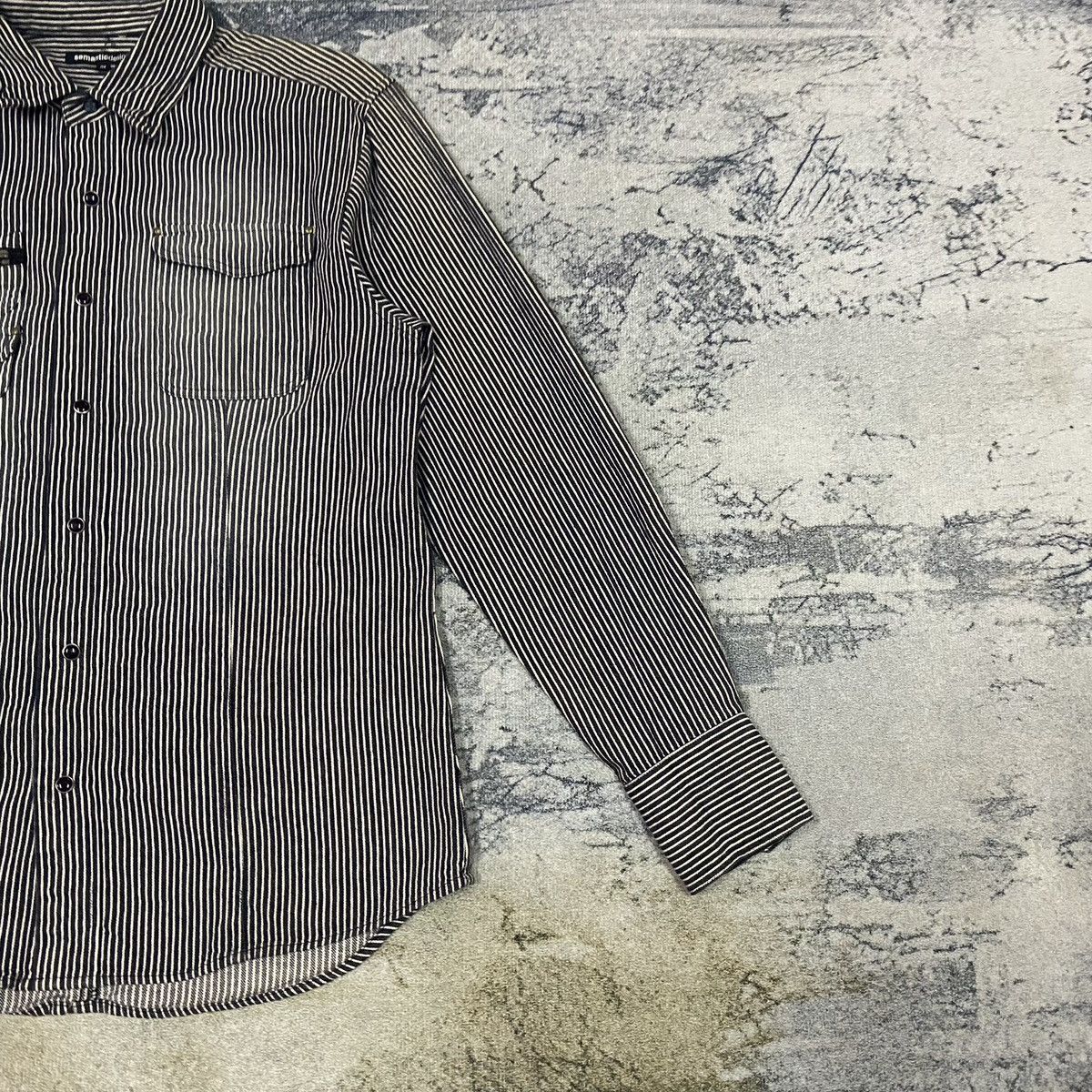 Japanese Brand × semanticdesign Vintage Sematic Design Hickory Stripes Button Up Size M / US 6-8 / IT 42-44 - 4 Thumbnail