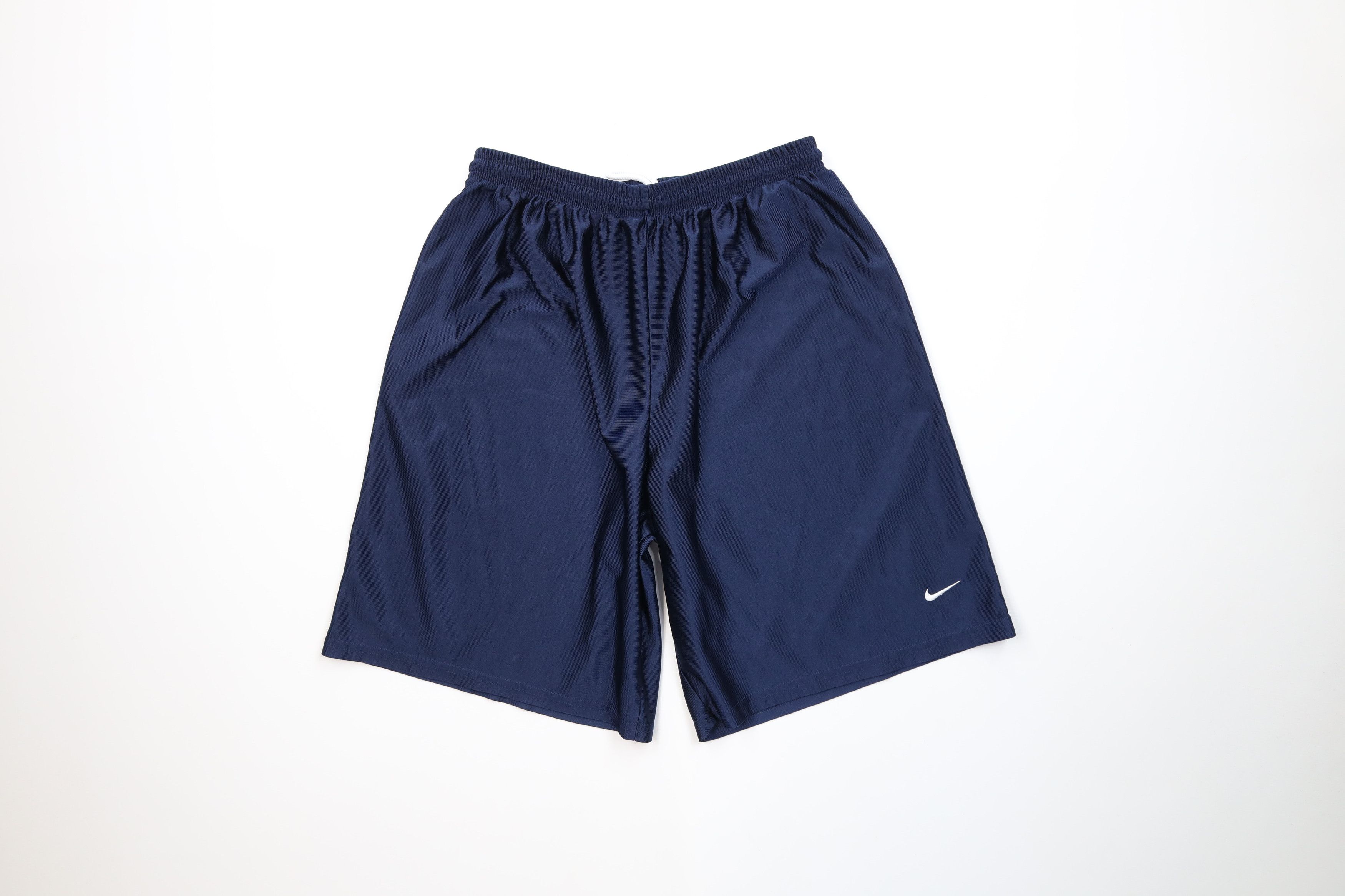 Nike Vintage 90s Y2K Nike Mini Swoosh Above Knee Shorts Blue Size US 34 / EU 50 - 1 Thumbnail