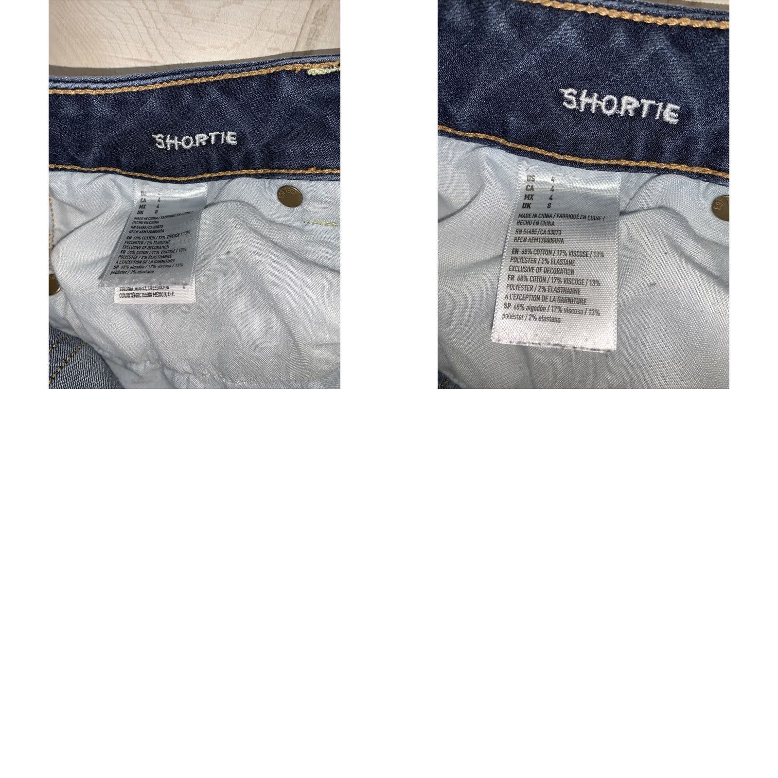 American Eagle Outfitters American Eagle Outfitters Super Stretch Shortie Womens Size 4 Cuffed Denim Jean Shorts-6544 Blue 5-Pocket Design Casual Beach Walking Womens Shoes? Size 27" / US 4 / IT 40 - 8 Thumbnail