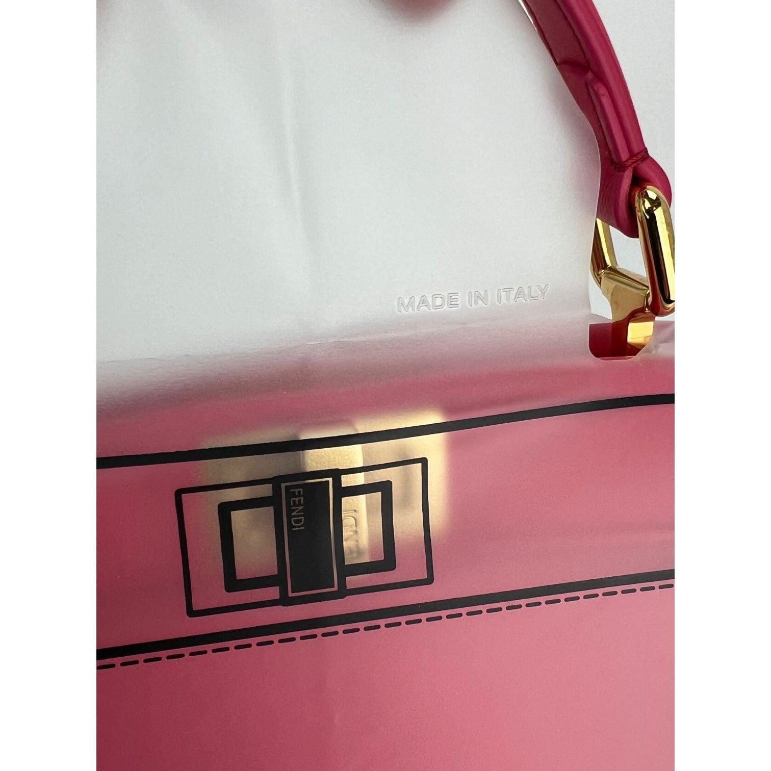 Fendi Fendi Mini Peekaboo Pink Leather Hand Shoulder Bag Size ONE SIZE - 9 Thumbnail
