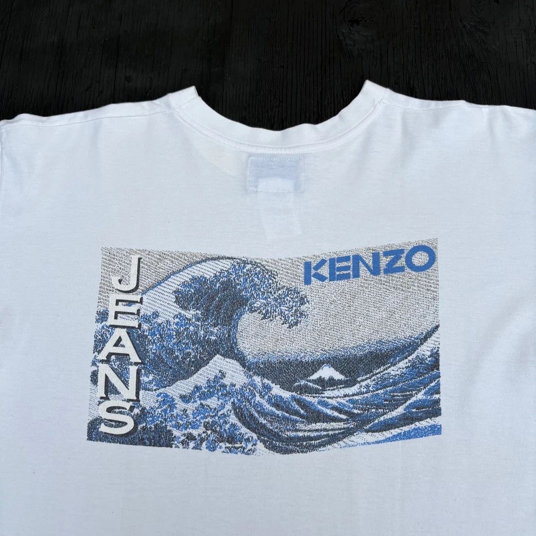 Kenzo × Vintage Kenzo Jeans 1990 90s Vintage Graphic Logo Designer T-Shirt Size US M / EU 48-50 / 2 - 3 Thumbnail