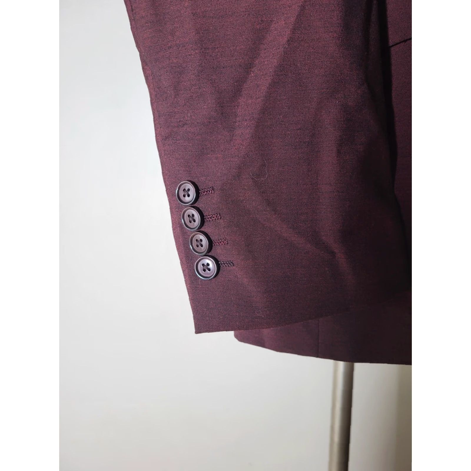 Vintage Bachrach Sport Coat 44L Slim Peak Lapel Red Wool Polyester Blazer Jacket Men Long 4 Season New without tags Men Size 44R - 4 Thumbnail