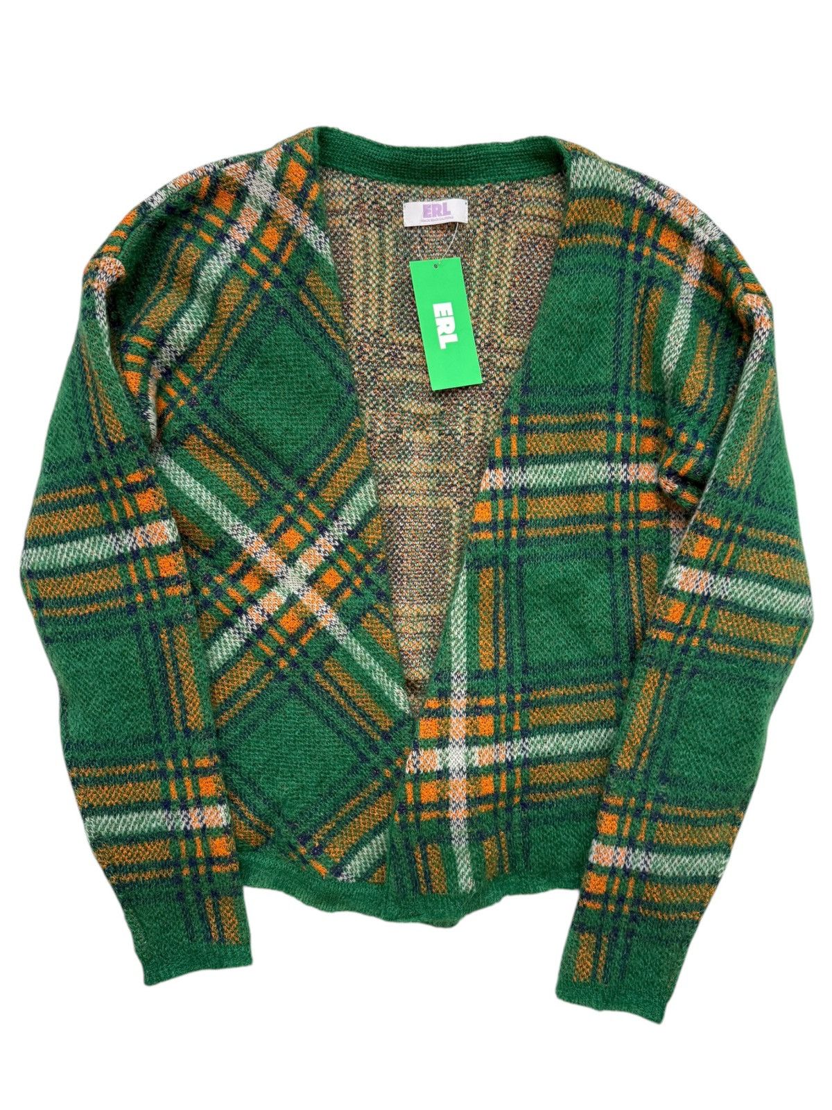 ERL Plaid Italian Knit Cardigan Size S / US 4 / IT 40 - 2 Thumbnail