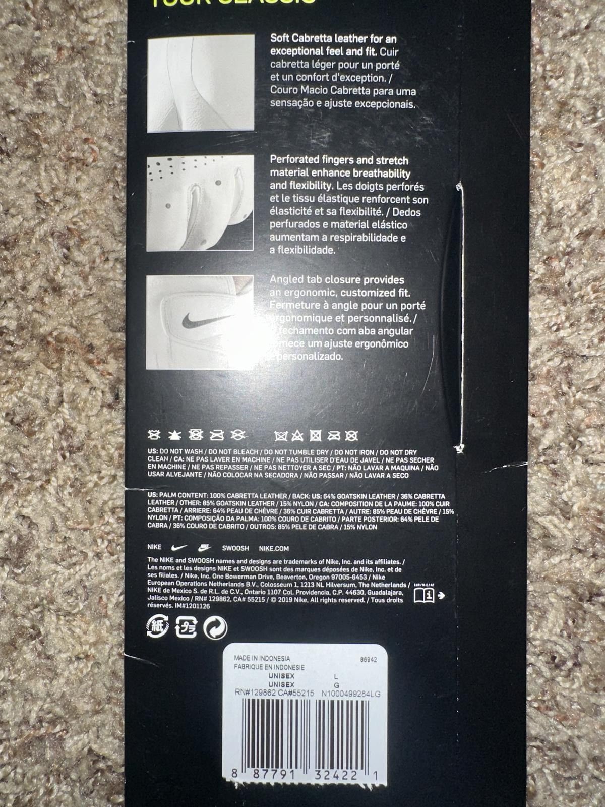 Nike Nike Tour Classic Men’s Regular White Right Golf Glove New Size ONE SIZE - 5 Thumbnail
