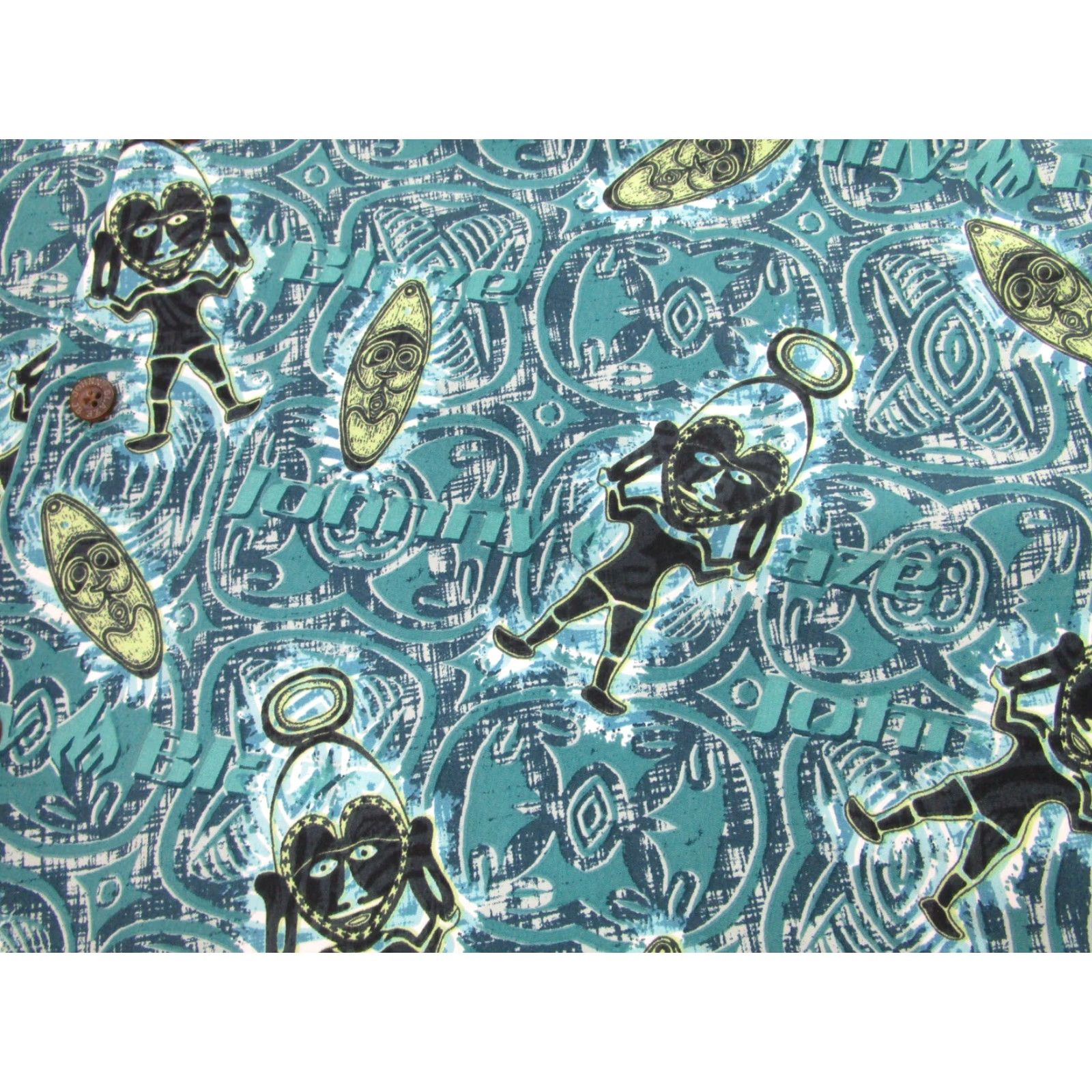 Etro Johnny Blaze Shirt Mens 2XL Polynesian Tribal Print Vintage Tiki Retro Y2K Blue Teal Size US XXL / EU 58 / 5 - 4 Thumbnail