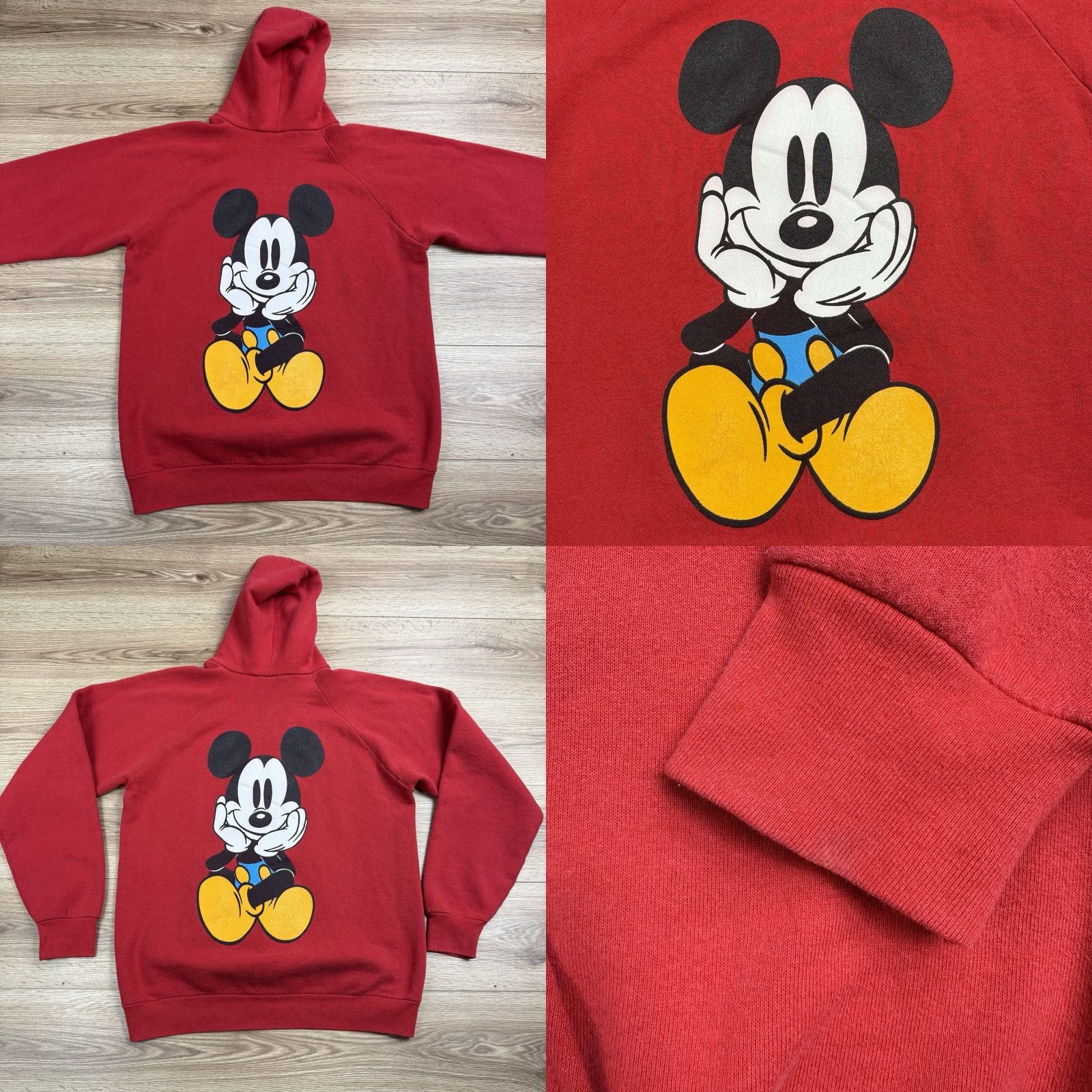 Mickey & Co. VINTAGE Mickey & Co Red Hoodie 90s Mickey Graphic Front Back Sz XL Mens Size US XL / EU 56 / 4 - 8 Thumbnail