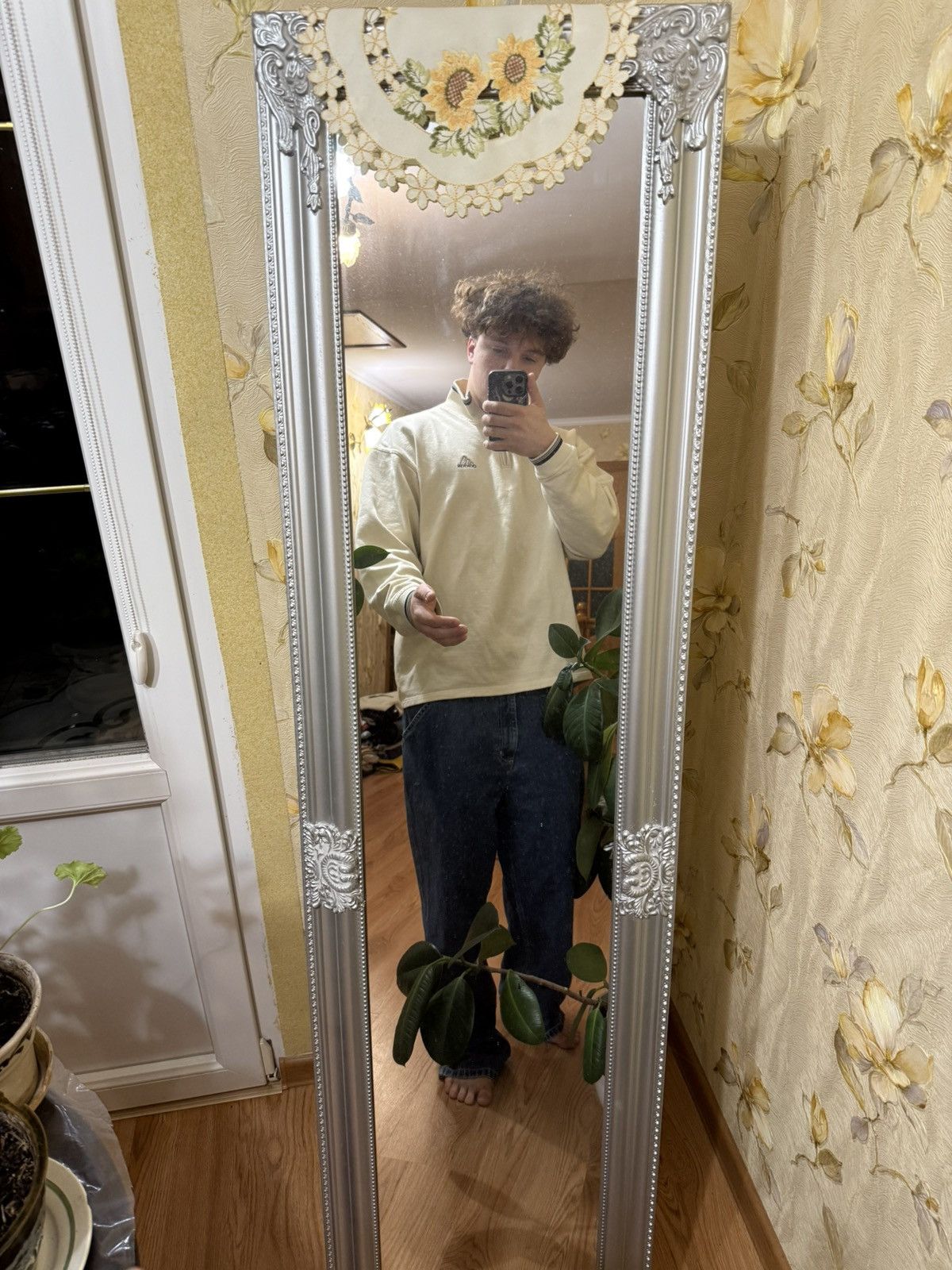 Adidas × Vintage Vintage adidas 1/4 zip up sweater cotton shirt sweater 90’s Size US L / EU 52-54 / 3 - 4 Thumbnail