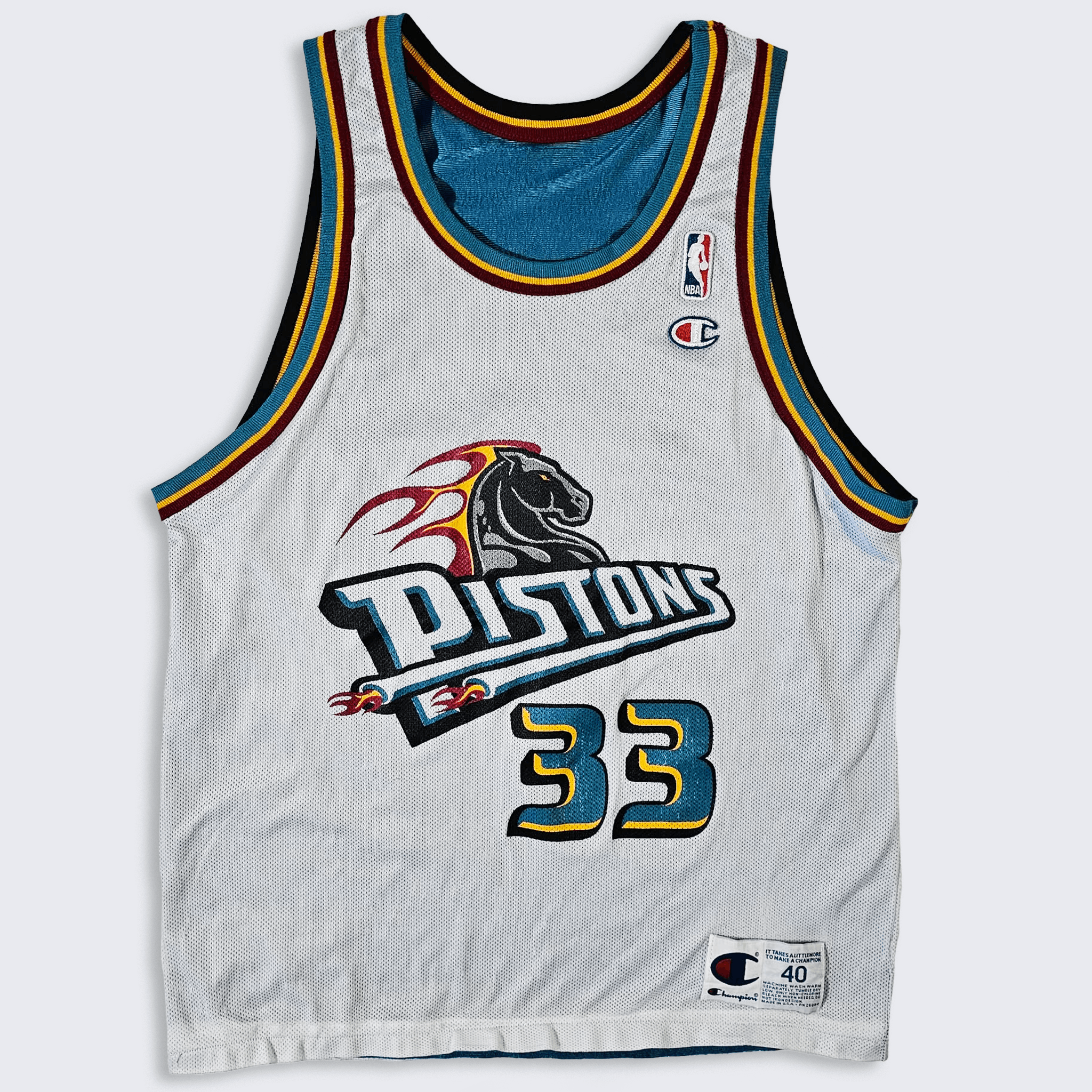 NBA Detroit Pistons Vintage 90s Grant Hill Reversible Jersey Size US M / EU 48-50 / 2 - 2 Thumbnail