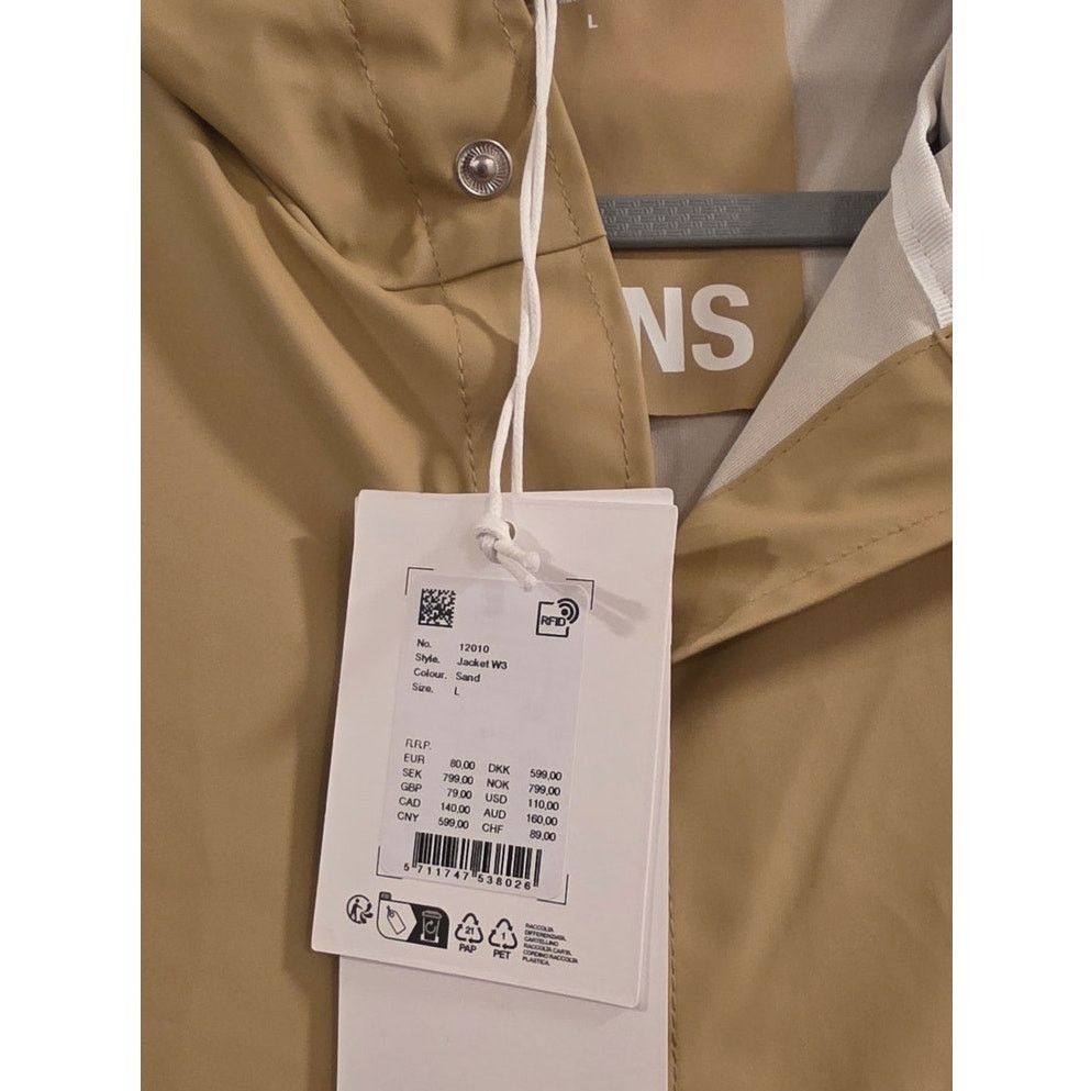 Rains Rains Jacket W3 Sand Size L NWT Size L / US 10 / IT 46 - 6 Thumbnail