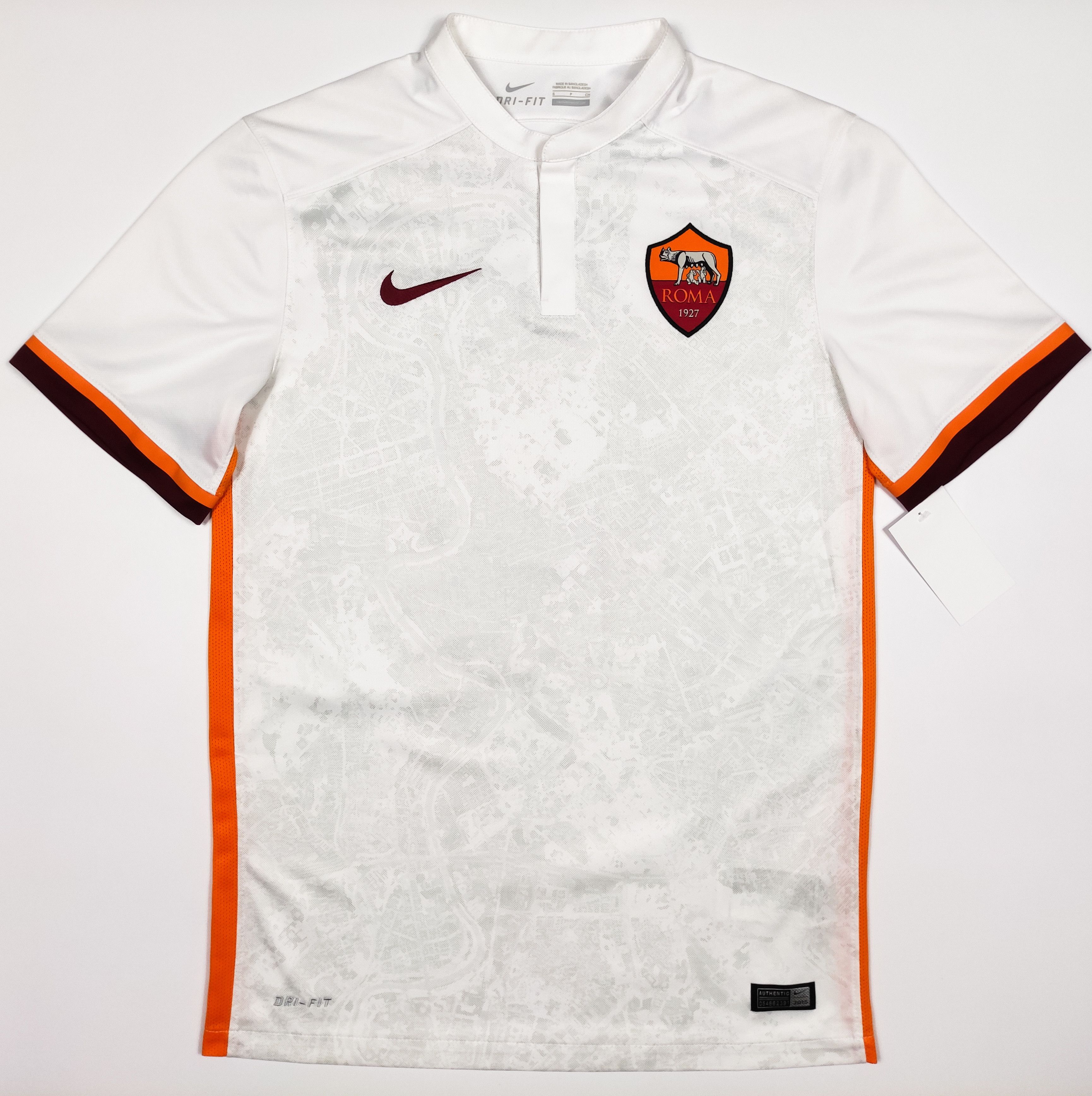 Adidas Totti #10 AS Roma 2015 2016 Nike Away Original Italy Size US S / EU 44-46 / 1 - 2 Thumbnail