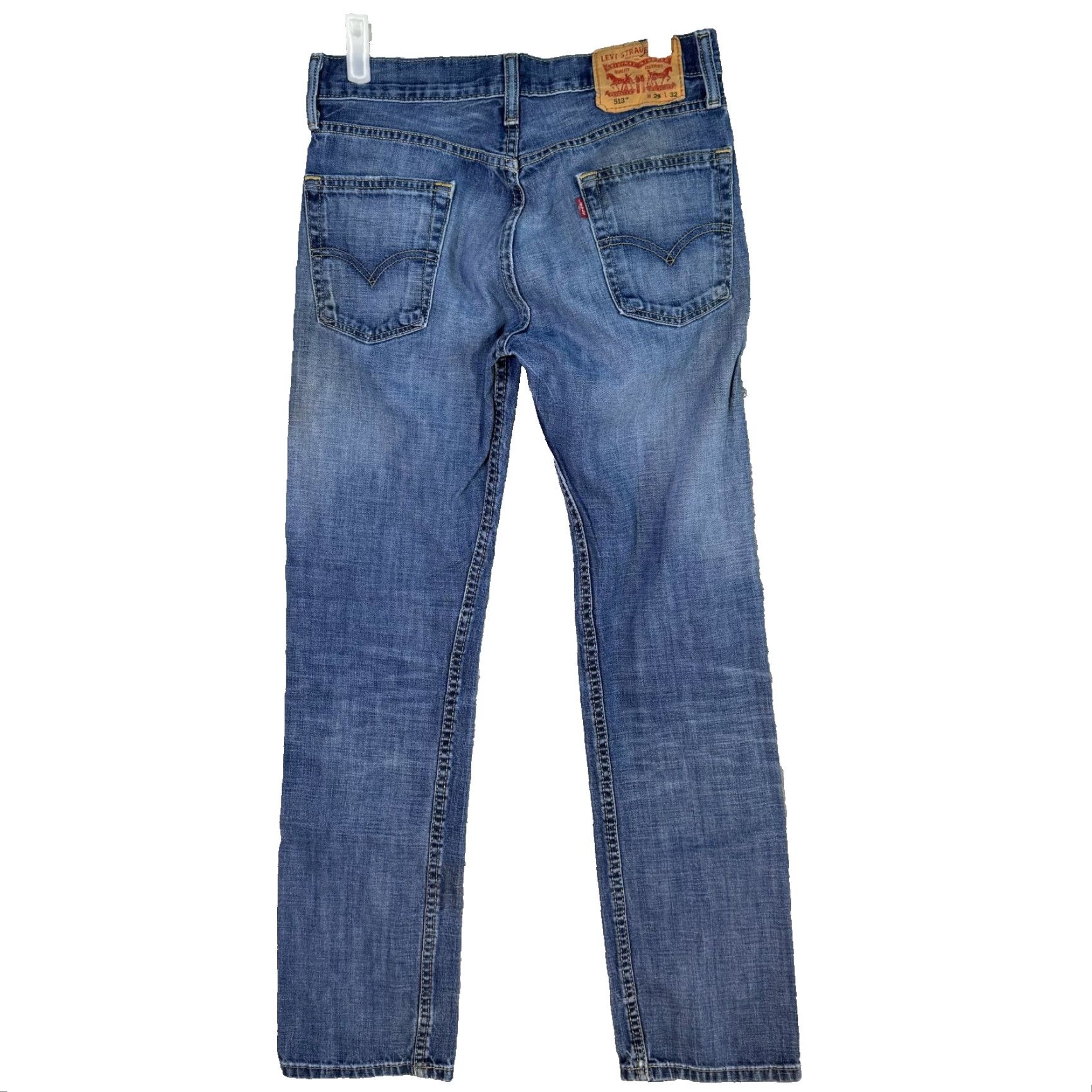 Levi's Levi's 513 Jeans Mens 29x32 Blue Slim Straight Denim Medium Wash Distressed Jeans Mens Regular 29 32 Blue Slim Straight 513 90s USA Logo Pocket Size US 29 - 2 Thumbnail