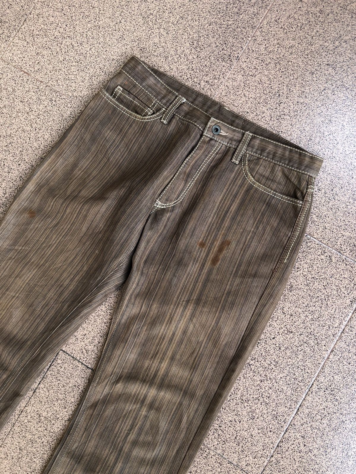 Japanese Brand Edge rupert flared striped bootcut jeans Size US 30 / EU 46 - 5 Thumbnail