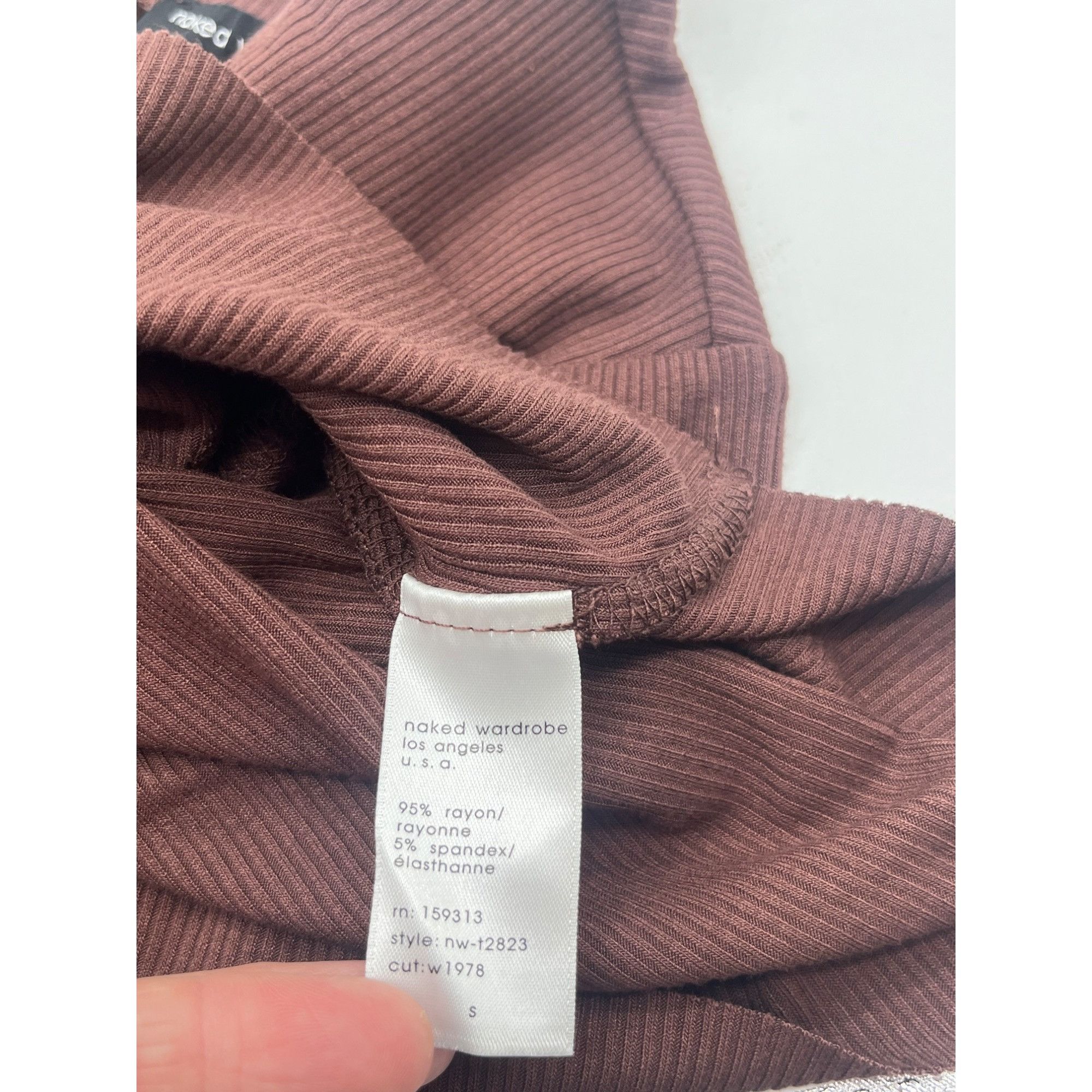 Other Naked Wardrobe Crop T-shirt In Chocolate, Sz. S Size S / US 4 / IT 40 - 7 Thumbnail