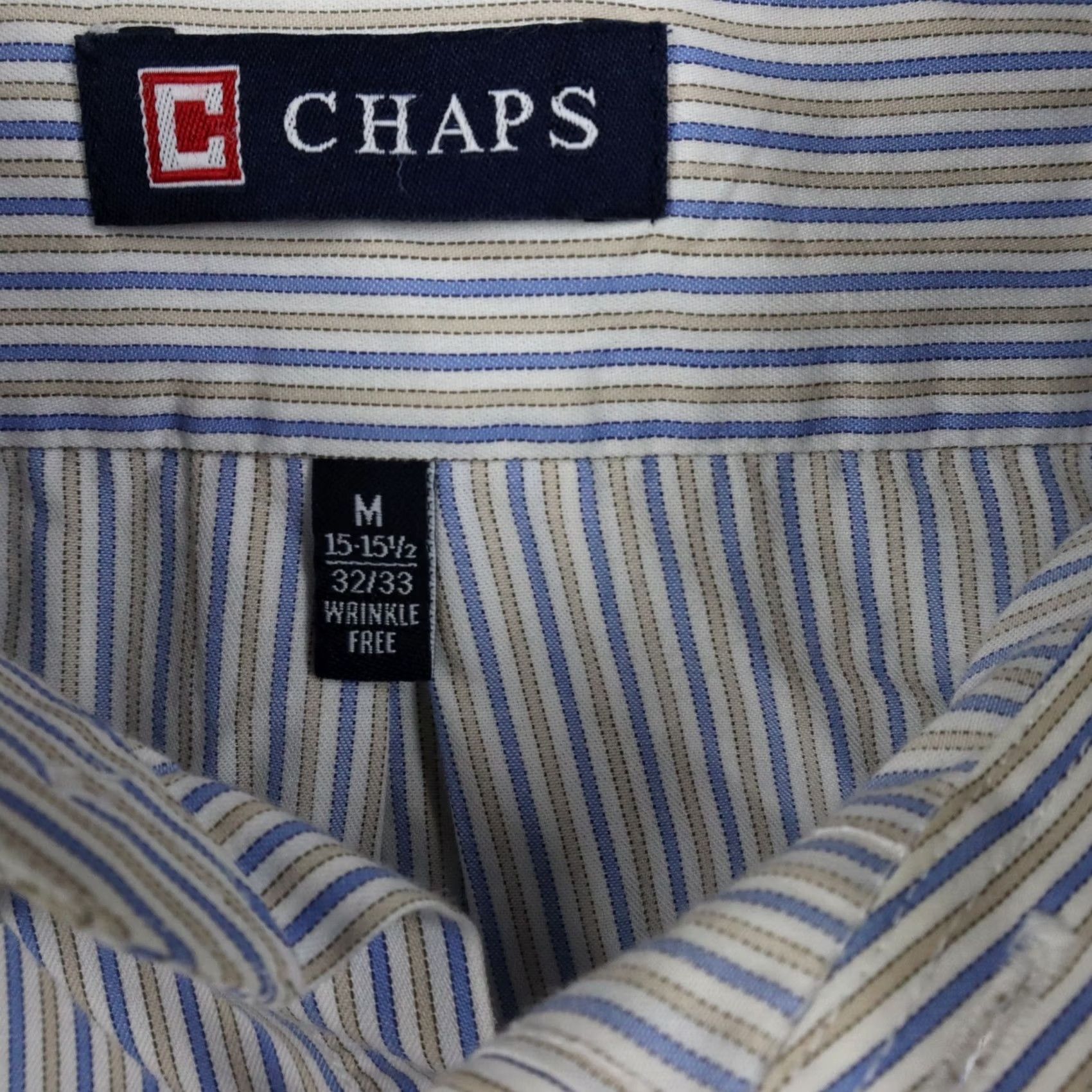 Chaps Chaps Shirt Mens M Striped Classic Fit Twill Button Up Long Sleeve Size US L / EU 52-54 / 3 - 5 Thumbnail