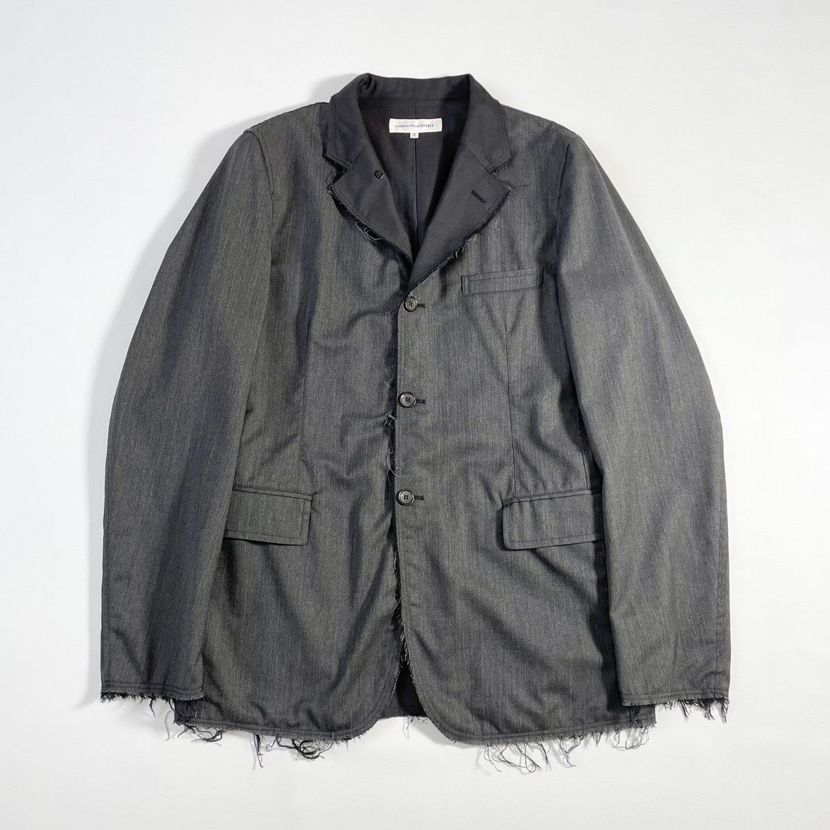 Comme des Garcons Herringbone Wool ‘Raw Edge’ Blazer Size 38R - 20 Thumbnail