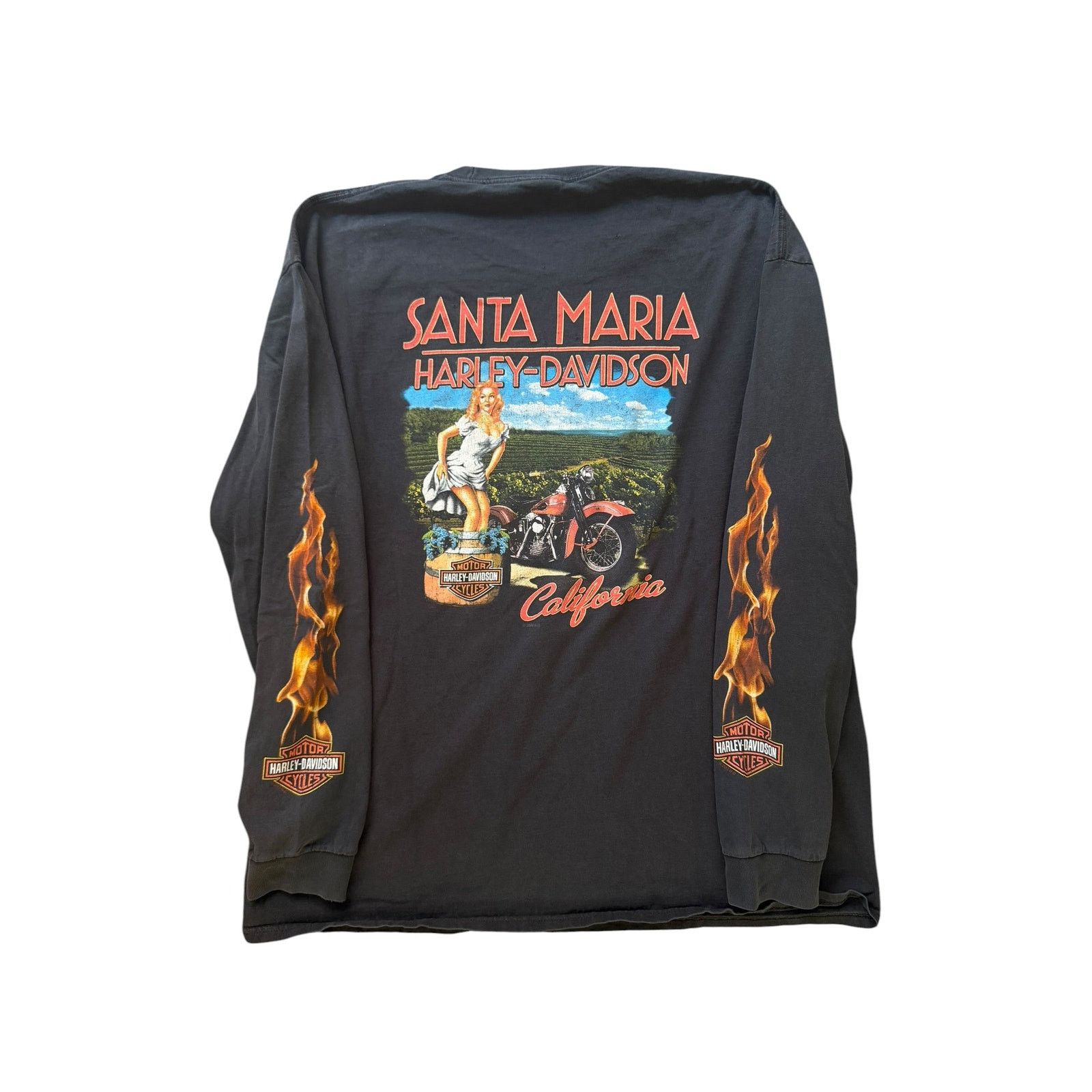 Harley Davidson Vintage Harley Davidson Pocket Flame Long Sleeve Size US XXL / EU 58 / 5 - 6 Thumbnail