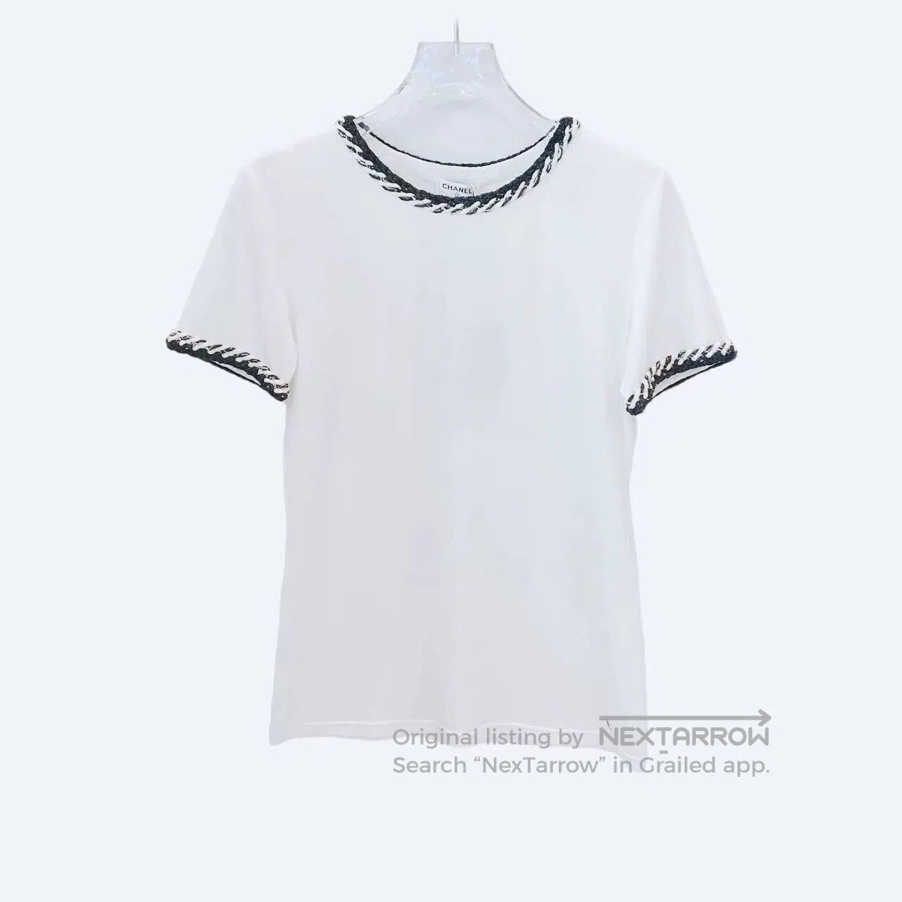 Chanel chanel white embroidered short sleeve t. Size US XXS / EU 40 - 1 Thumbnail