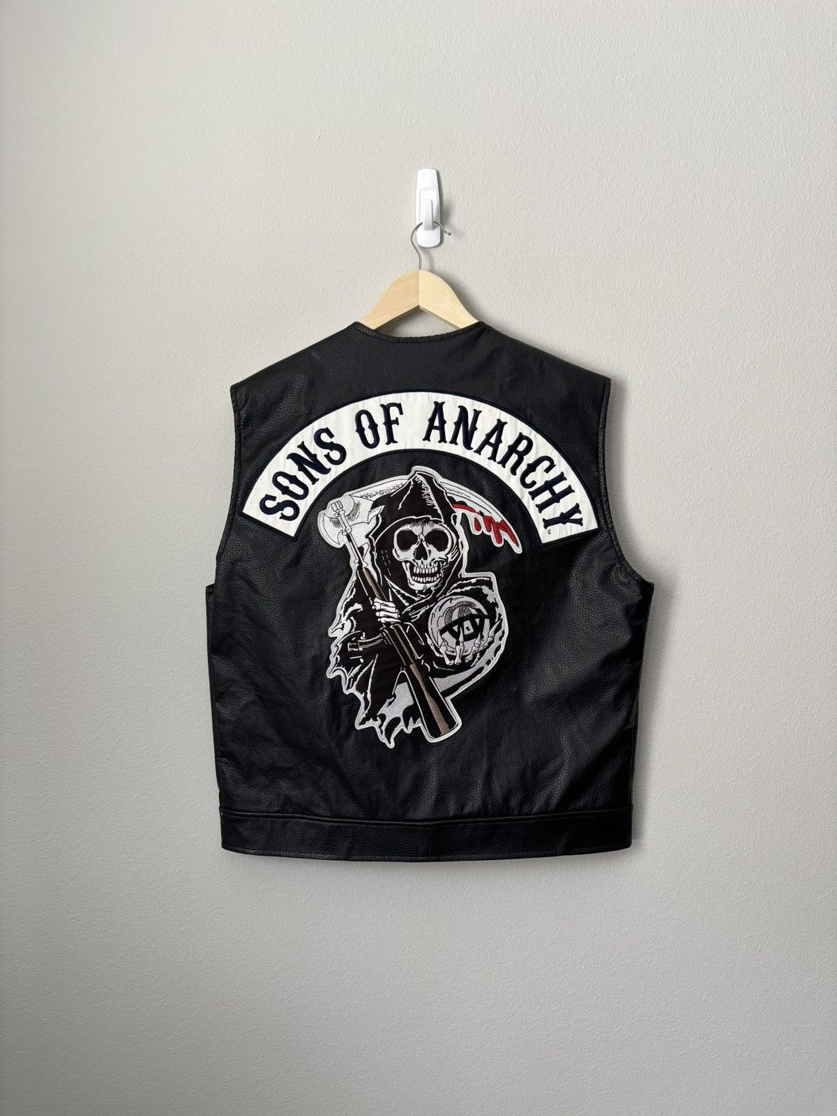 Vintage Vintage RARE SONS OF ANARCHY BLACK FAUX LEATHER VEST Size US L / EU 52-54 / 3 - 1 Thumbnail