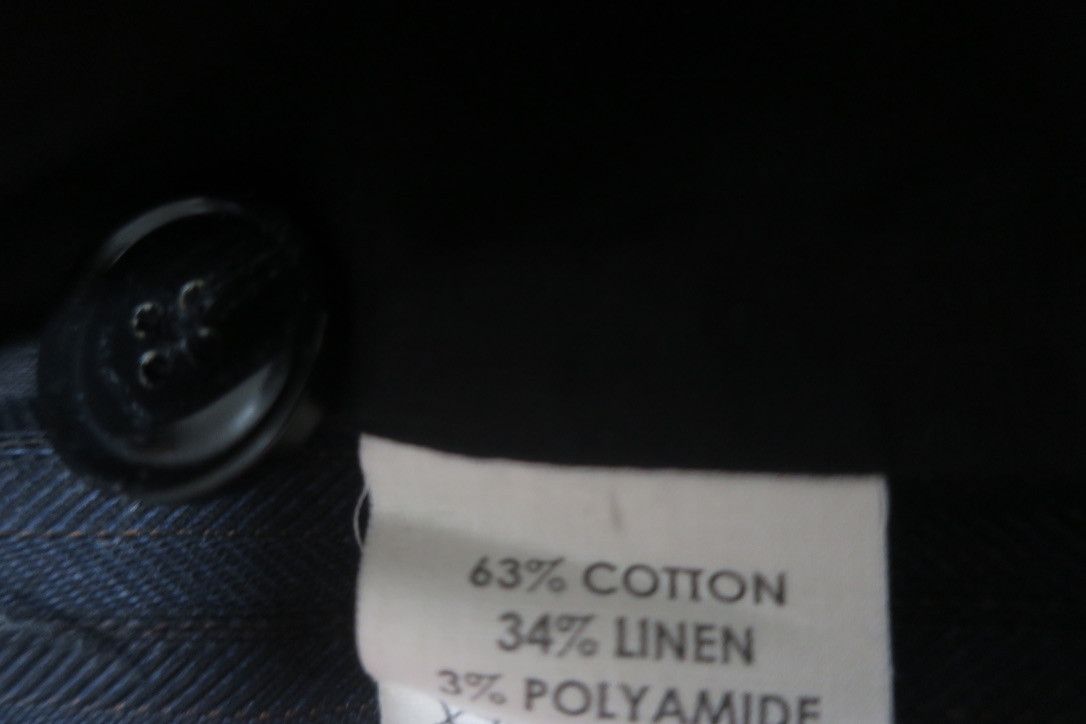 Dries Van Noten Dries Van Noten Blue/Black Blocked Linen Blend Blazer Size 52R - 4 Thumbnail
