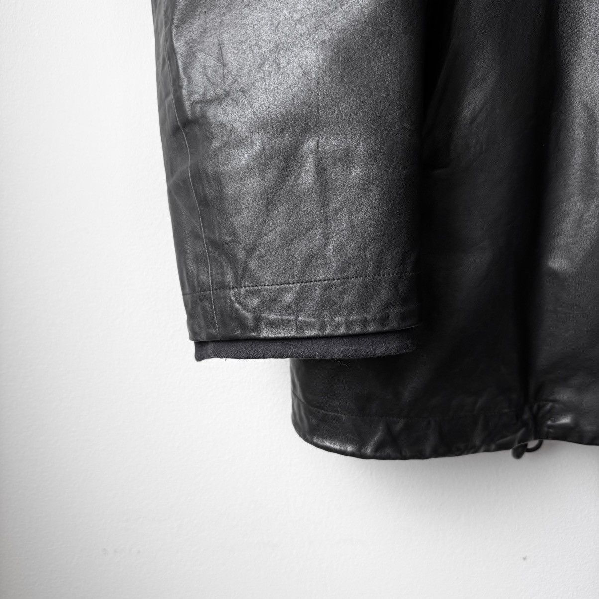 Jil Sander Jil Sander 2000’s Black Wool Lined Short Leather Coat Size US M / EU 48-50 / 2 - 7 Thumbnail