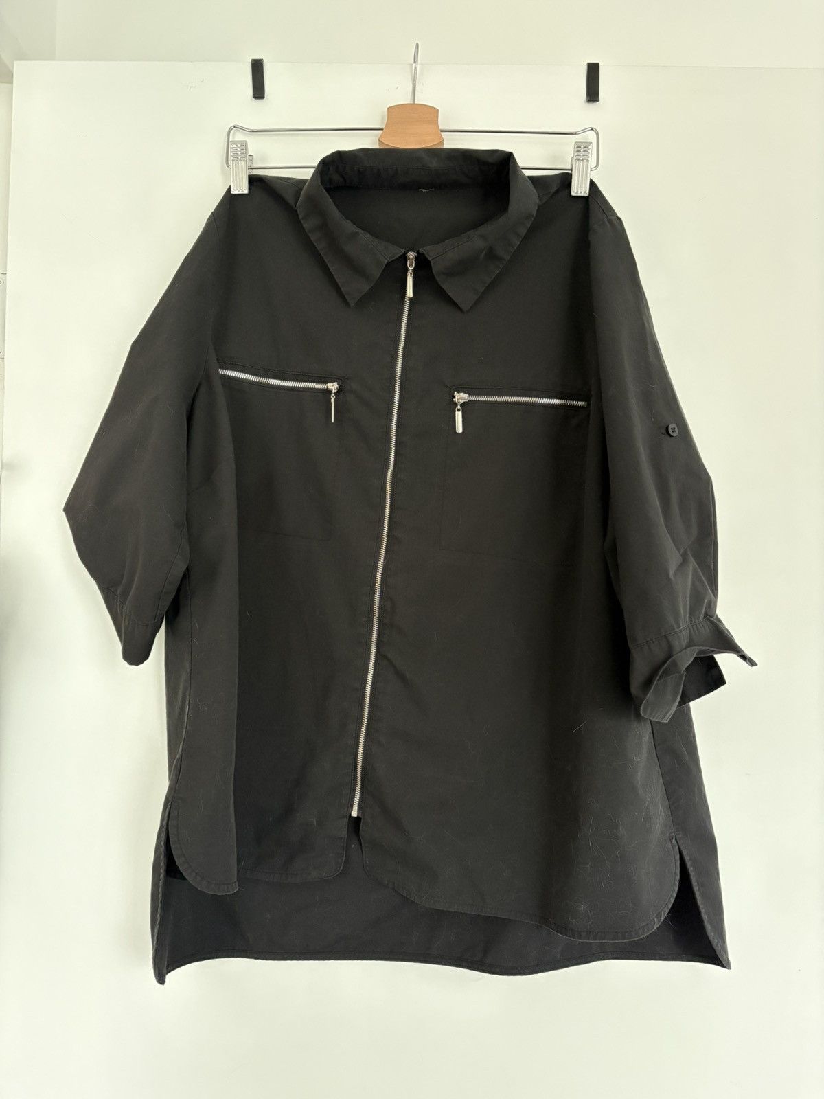 Vintage Black Zip but Collared Shirt Size US L / EU 52-54 / 3 - 3 Thumbnail