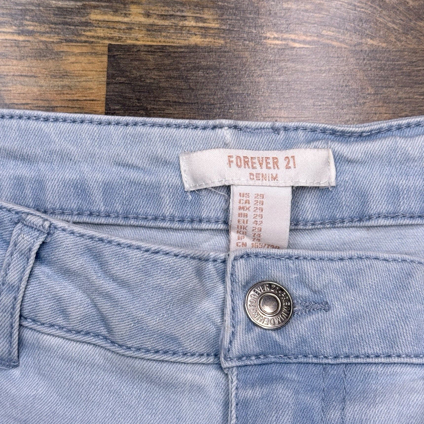 Forever 21 Forever 21 High Rise Skinny Jeans Womens 29 Light Blue Stretch Denim 5-Pocket Zipper Button Winter Summer Spring Fall Size 29" - 5 Thumbnail