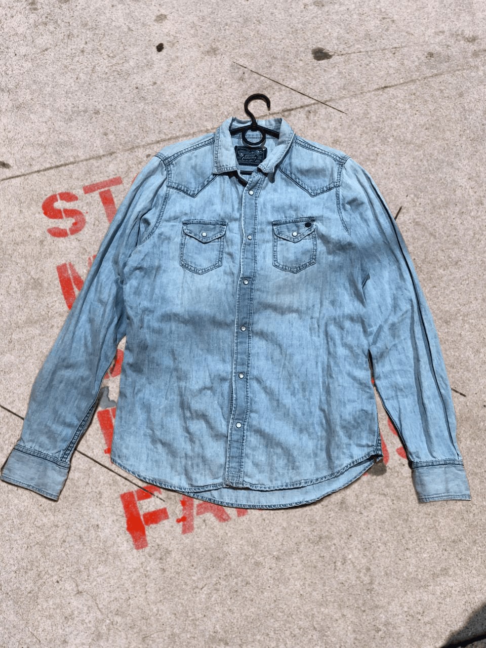 Diesel DIESEL designer distressed denim shirt Size US L / EU 52-54 / 3 - 1 Thumbnail