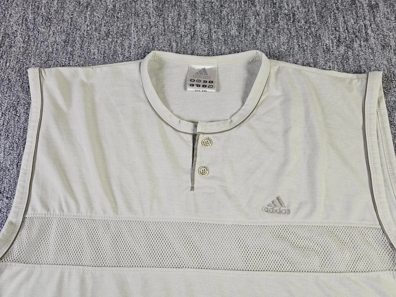 Adidas Adidas Vintage Mesh Sleeveless Polo Tank Top Cream Men 2XL Size US XXL / EU 58 / 5 - 3 Thumbnail