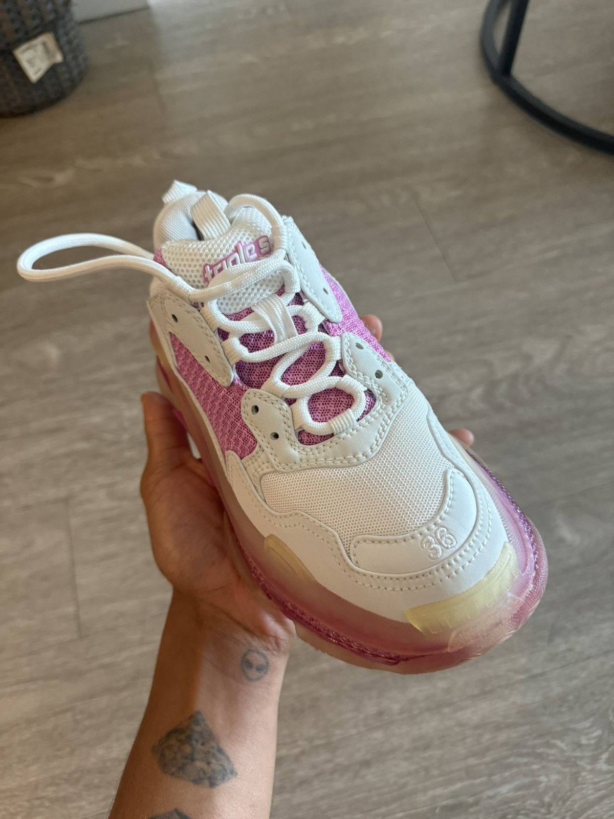 Balenciaga Balenciaga Triple S Sneaker 'White Fluo Pink' Size US 6 / IT 36 - 4 Thumbnail