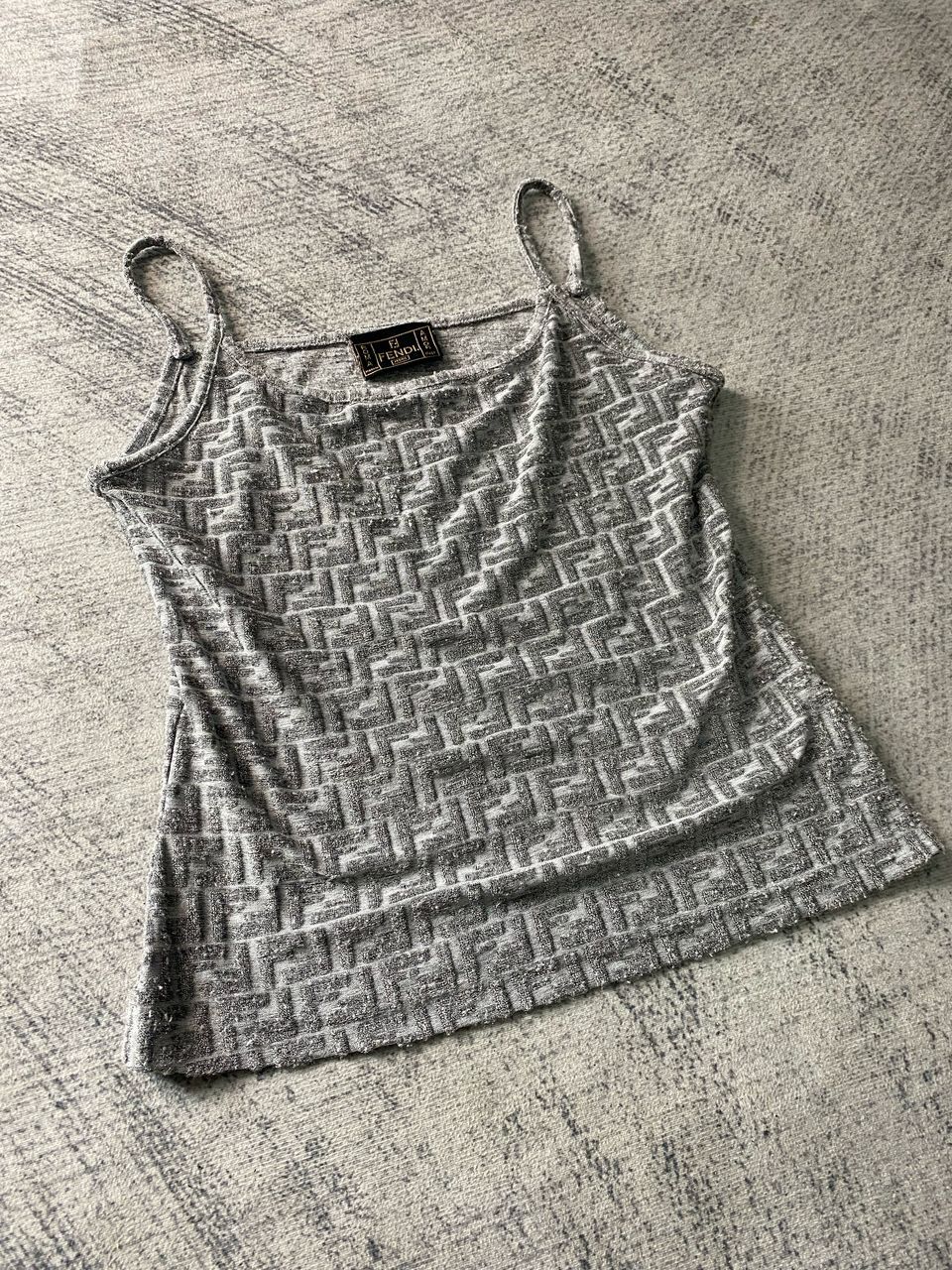 Fendi Vintage Fendi Zucca FF Logo Grey Camisole Top Size M / US 6-8 / IT 42-44 - 3 Thumbnail