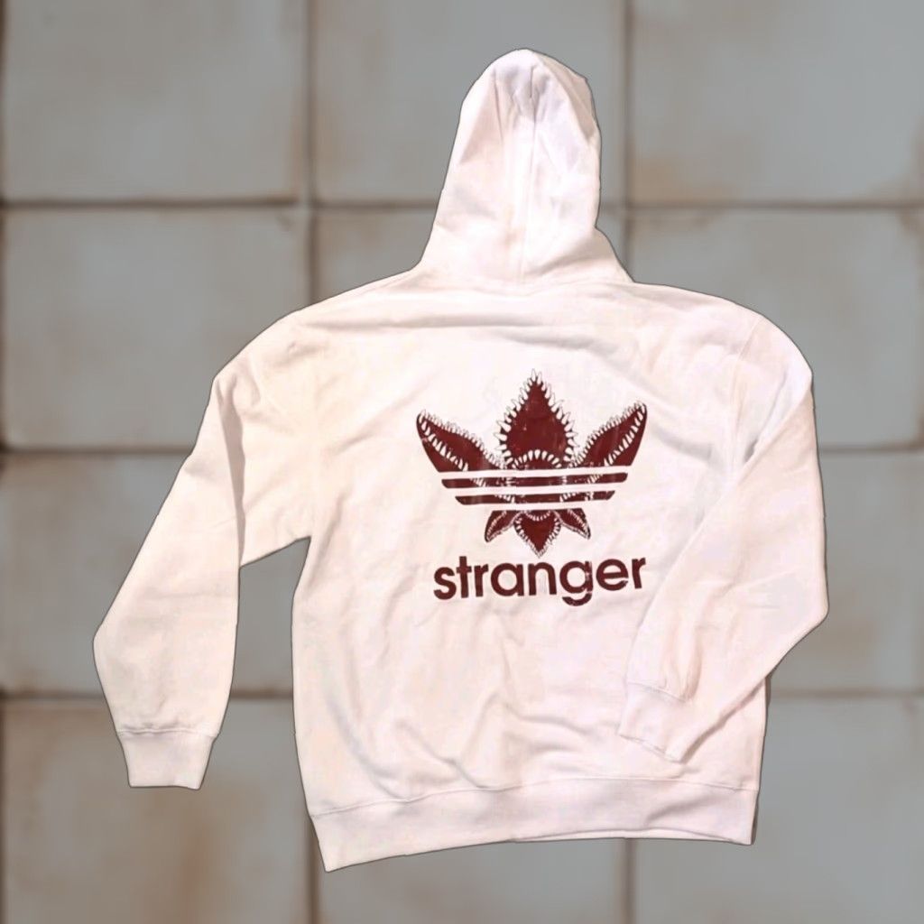 Vintage Unbranded Stranger Things Hoodie Pullover Unisex Adults L White Graphic Print Oversized Logo Men Women Waterfall? Size US L / EU 52-54 / 3 - 1 Thumbnail