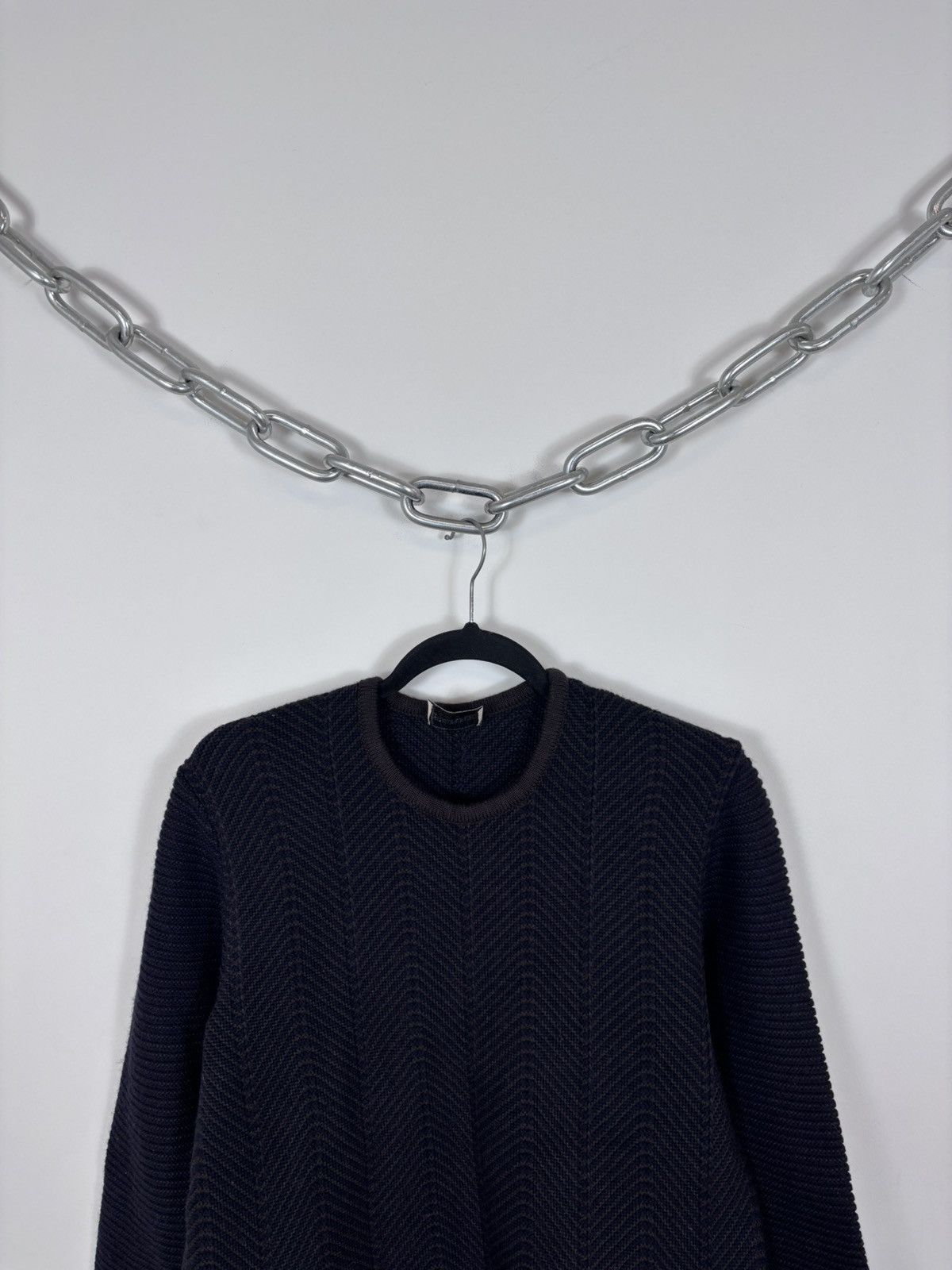 Gianfranco Ferre Vintage Gianfranco Ferre Forma Blue Brown Wool Sweater Size XL / US 12-14 / IT 48-50 - 2 Thumbnail
