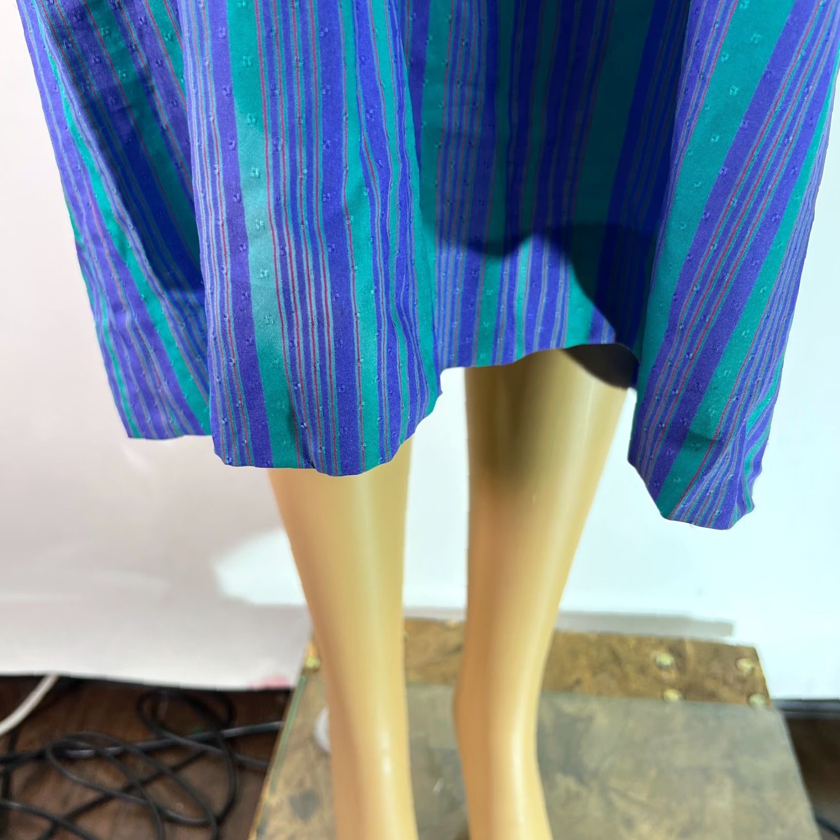 Vintage VINTAGE Schrader Sport Womens Shirt Dress Blue Striped Pockets Collared Buttoned Size 16 Size XXL / US 16-18 / IT 52-54 - 6 Thumbnail