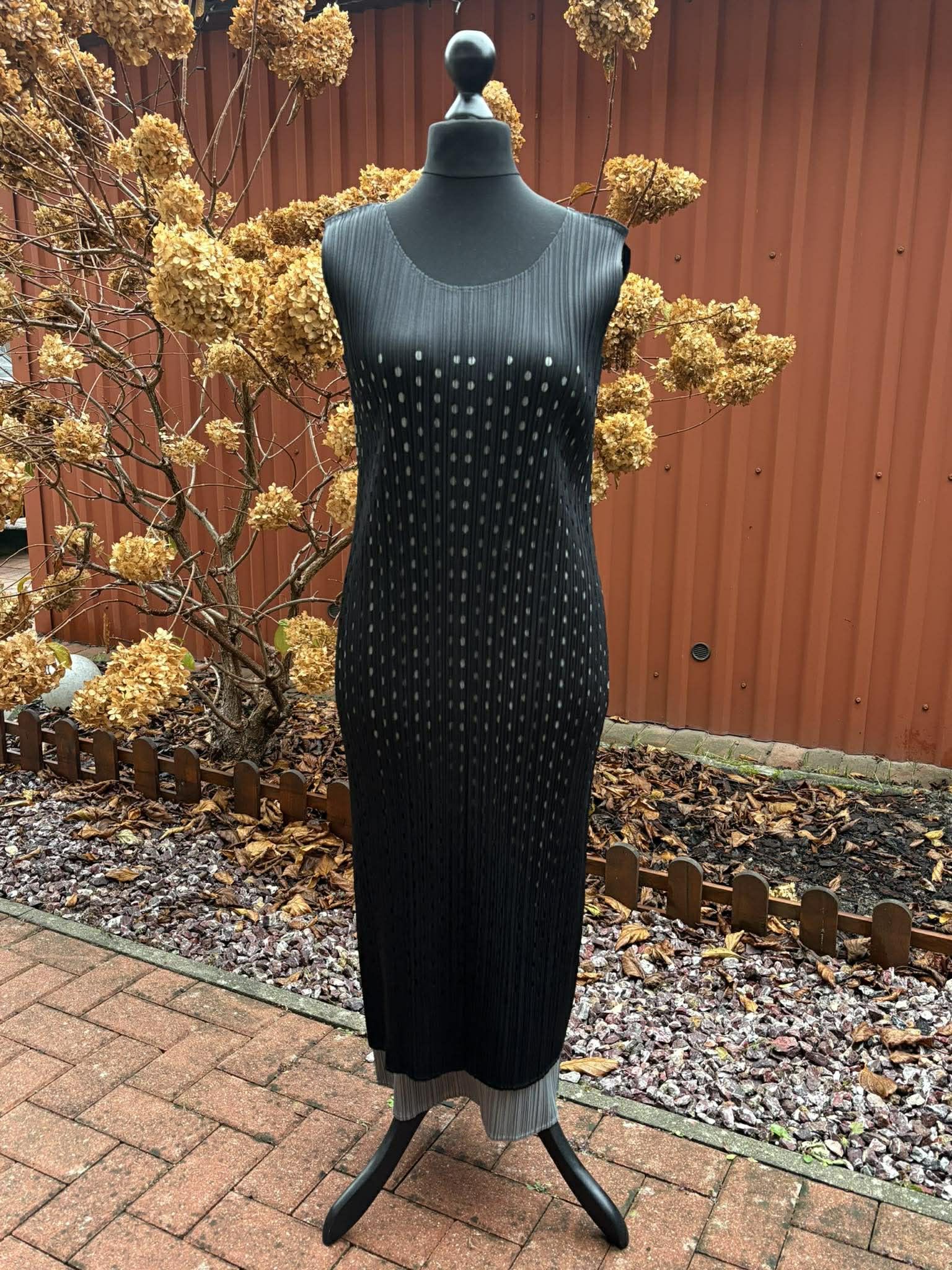 Issey Miyake Pleats Please Double-layered Polka Dot Dress