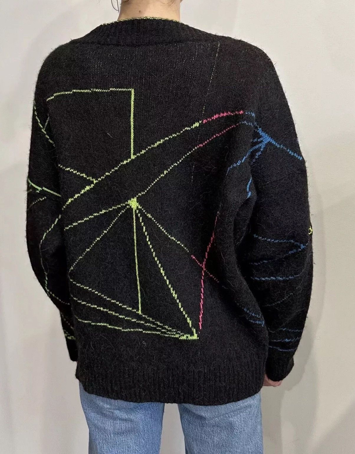 Adidas × Vintage VINTAGE 1980s ADIDAS WOOL cardigan sweater Abstract Rare Size XL / US 12-14 / IT 48-50 - 2 Thumbnail