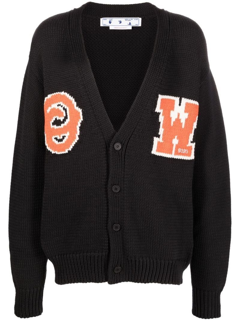 Off-White o1y0325 Logo Cardigan in Black Size US S / EU 44-46 / 1 - 1 Thumbnail