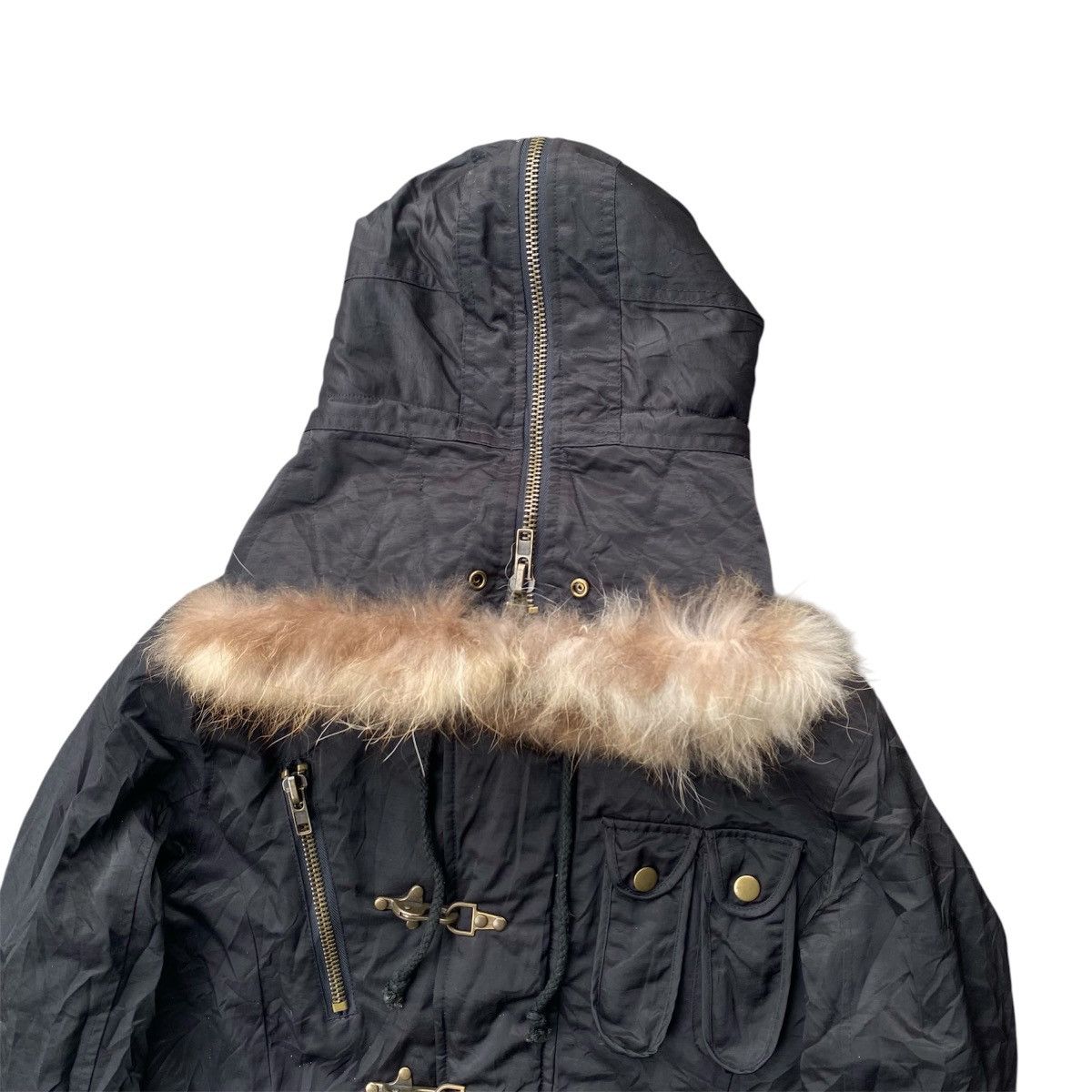 If Six Was Nine Round Trip Bondage Studded Jacket w/ Fur Hoodie Size US L / EU 52-54 / 3 - 19 Thumbnail