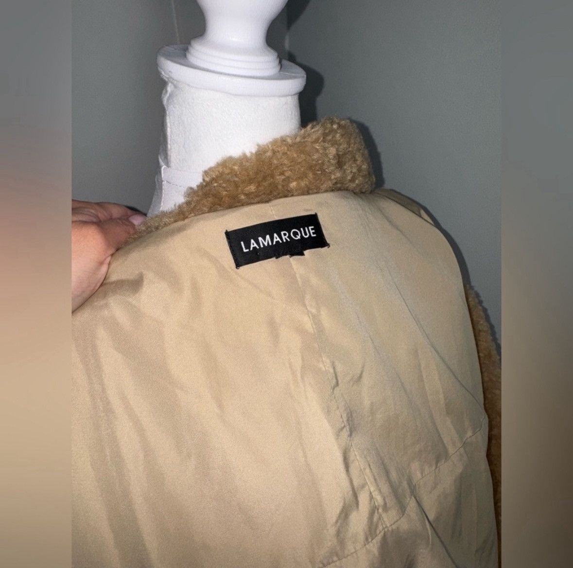 LAMARQUE LAMARQUE Sharon Mix Media Down Puffer Jacket in Caramel/ LRG Size L / US 10 / IT 46 - 10 Thumbnail