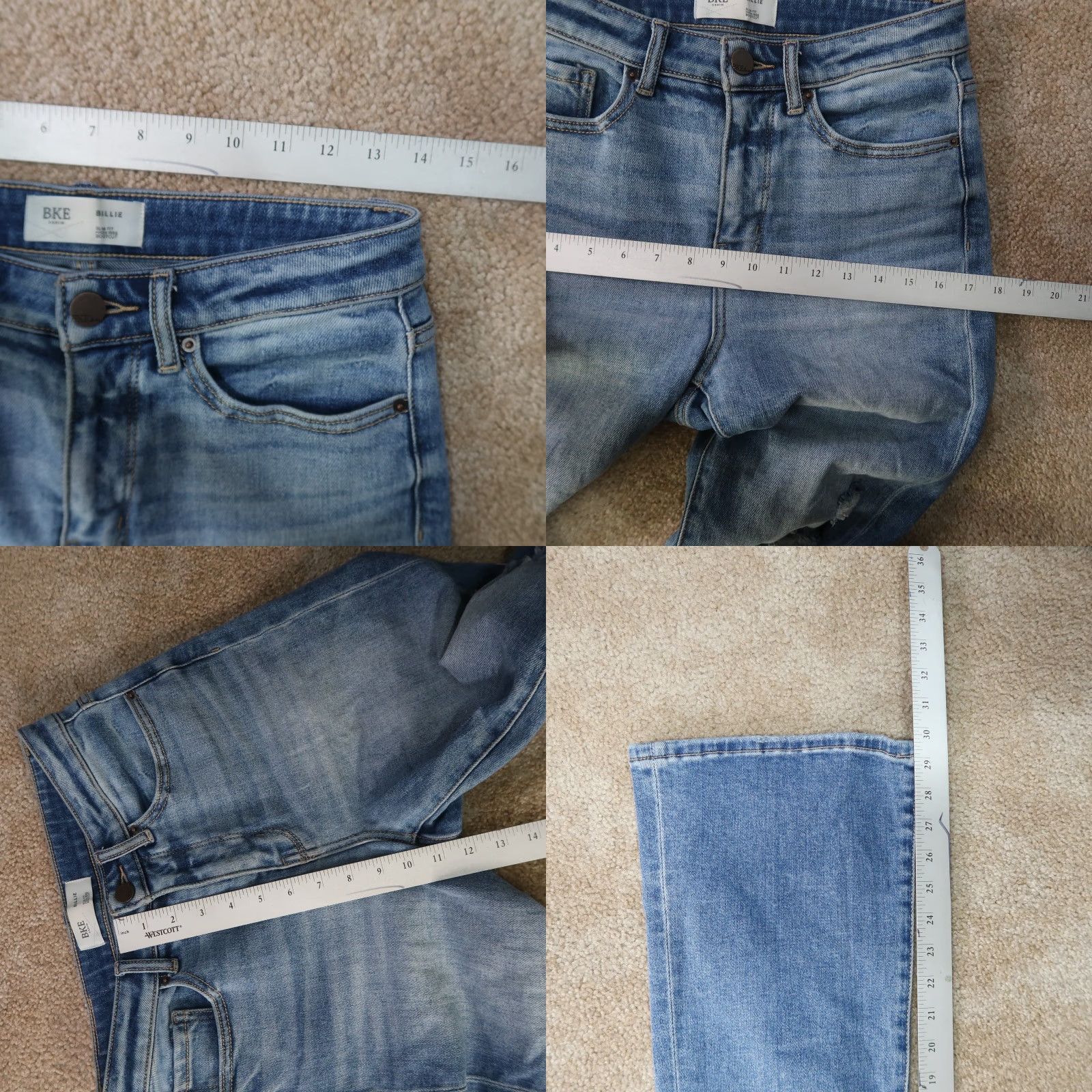 Vintage VINTAGE Buckle Billie Slim Bootcut Jeans women's 27x29.5 Blue Stretch Denim High rise Size 27" / US 4 / IT 40 - 8 Thumbnail